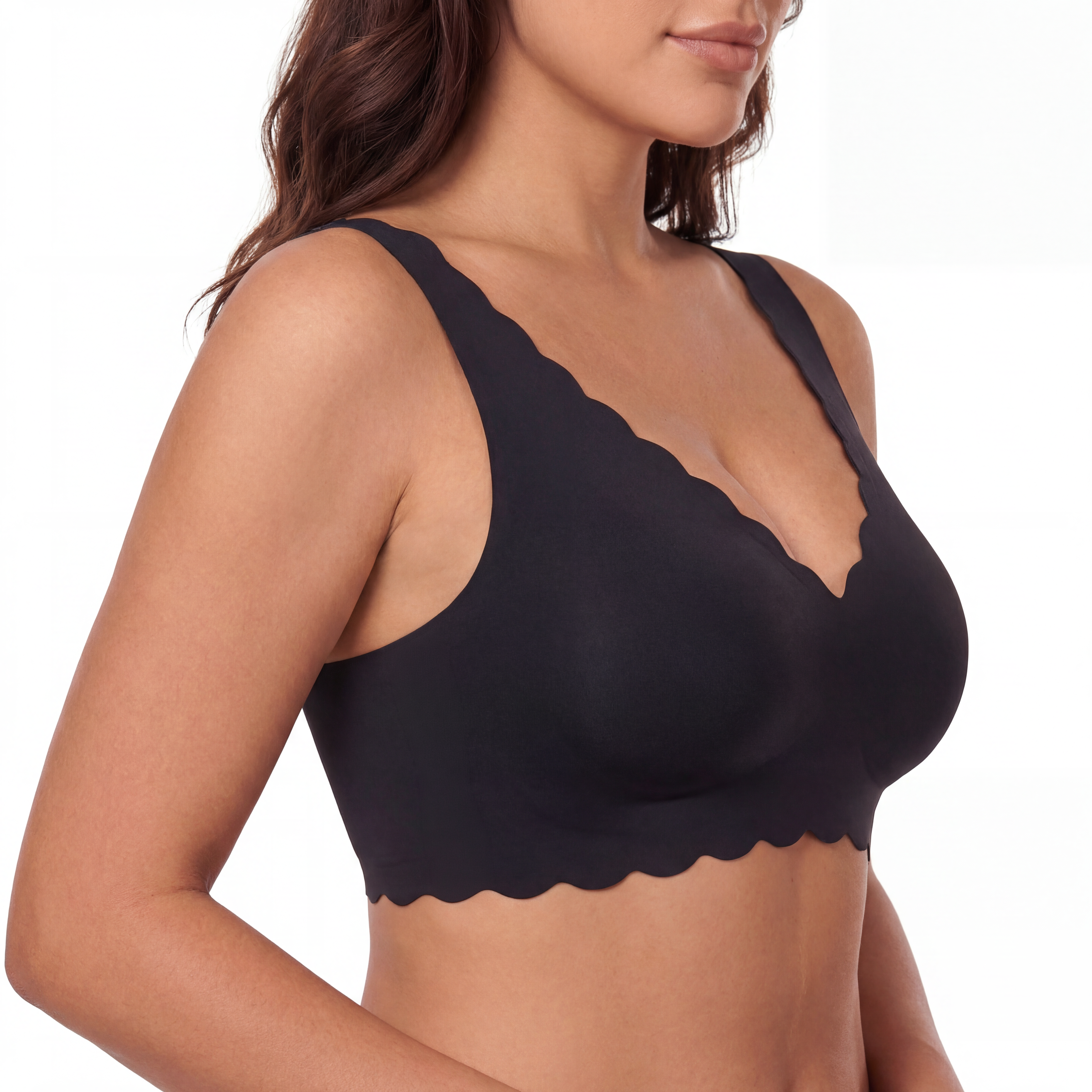 Scalloped Edge Plunge Bra