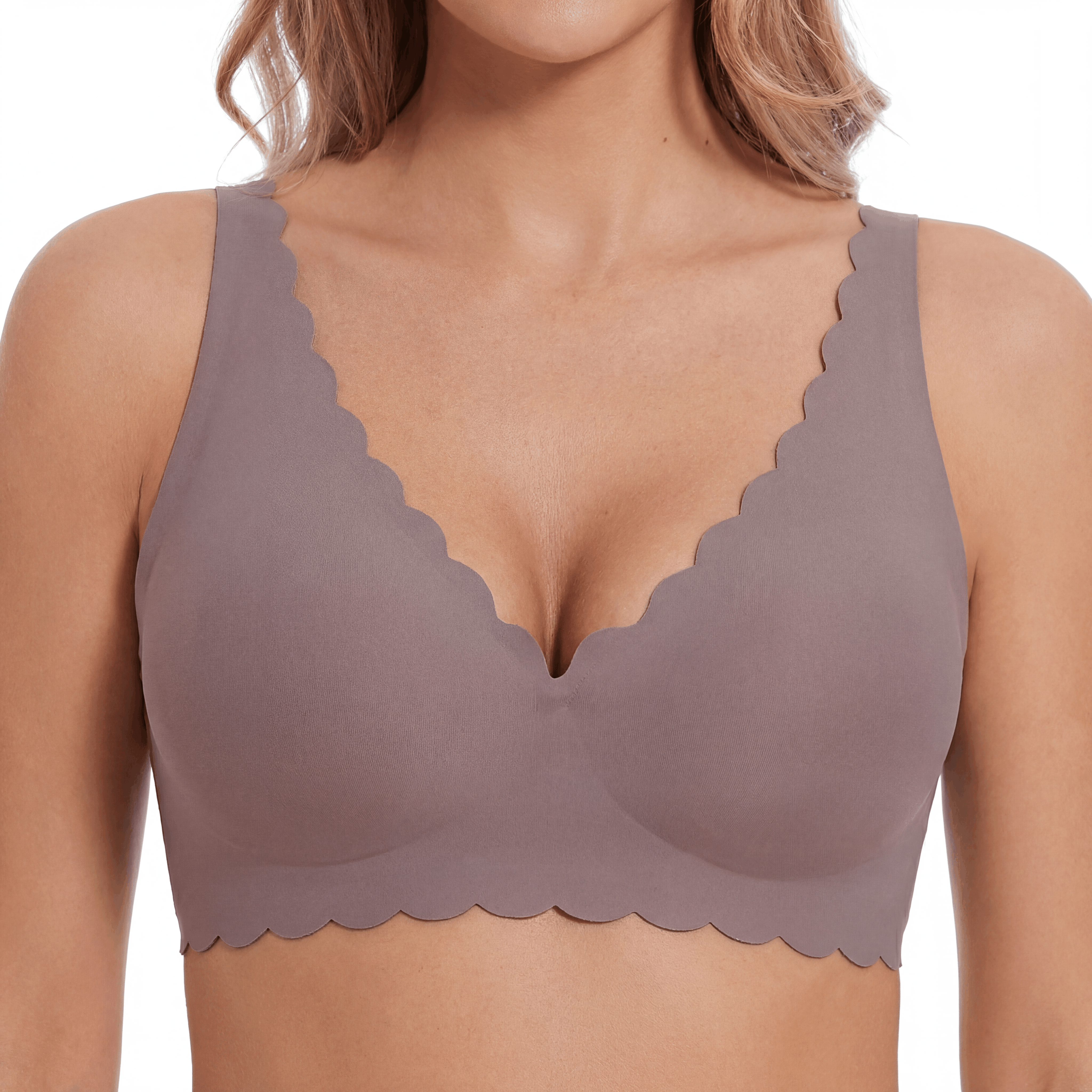 Scalloped Edge Plunge Bra