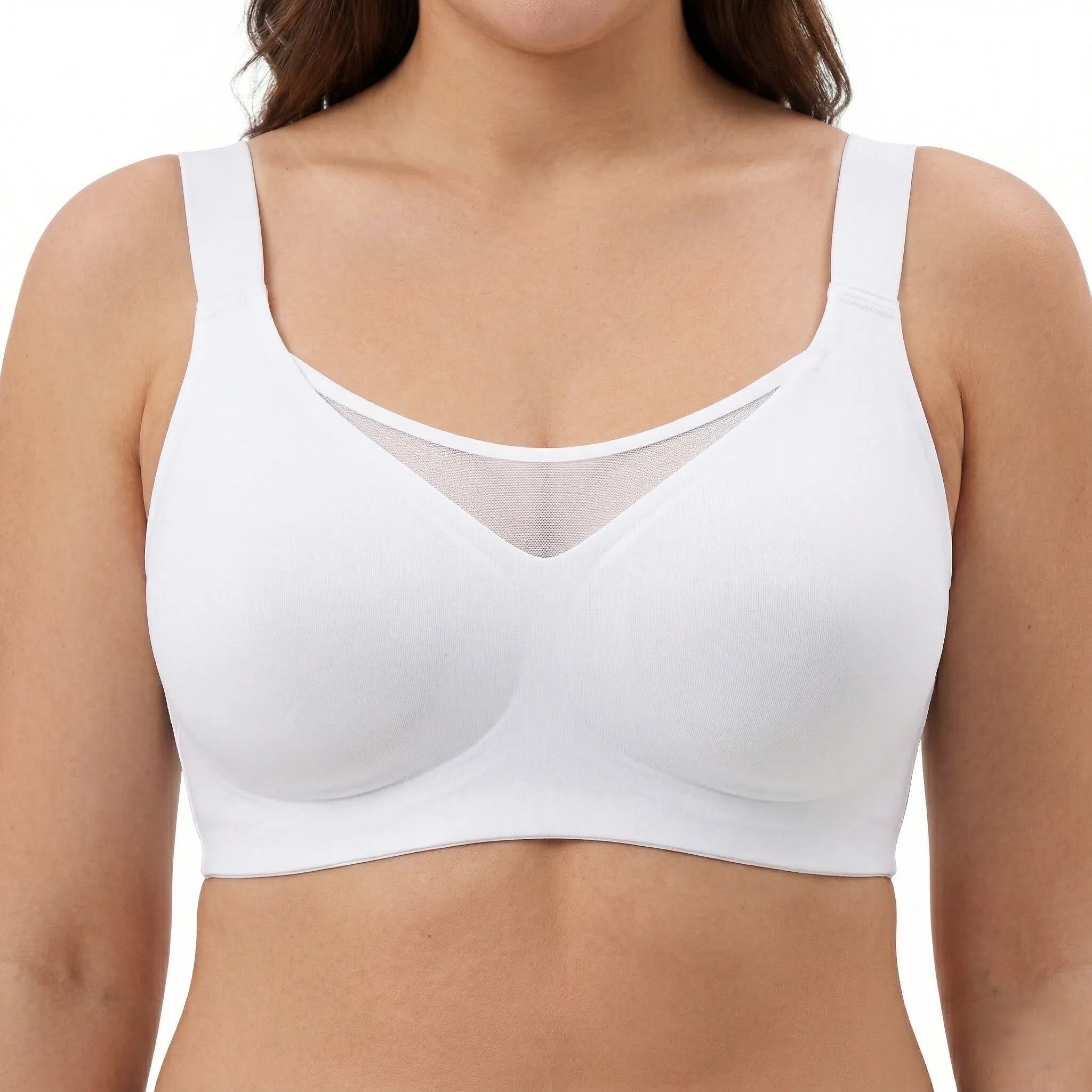 Breathable Full Coverage Bra - Bra for White - Available at Bella Bra