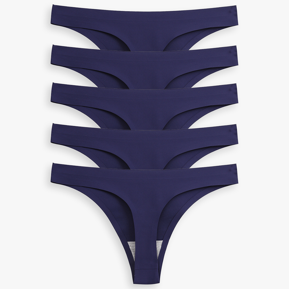 Breathable Seamless Low Rise Thong for Daily Wear Bundle - for Navy - Available at Bella Bra