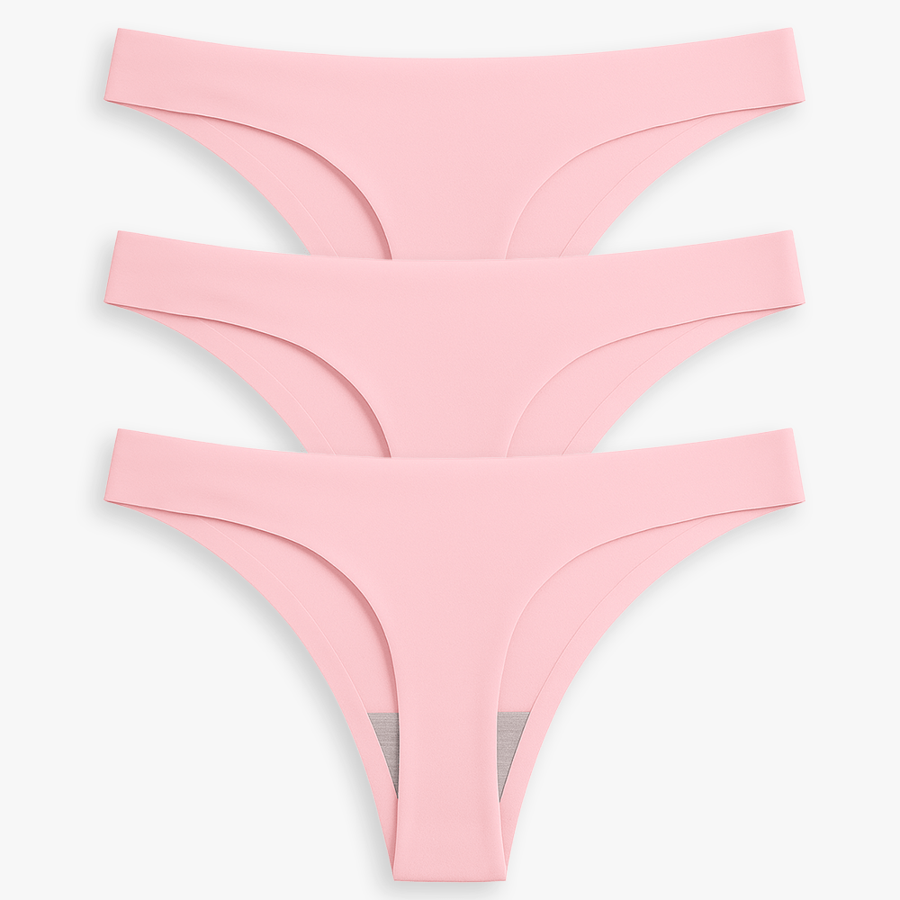 Breathable Seamless Low Rise Thong for Daily Wear Bundle - for Pink - Available at Bella Bra