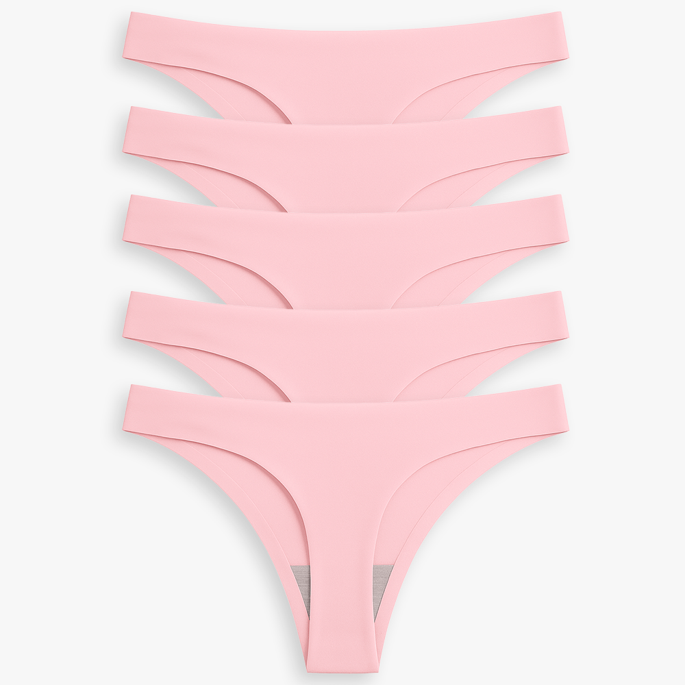 Breathable Seamless Low Rise Thong for Daily Wear Bundle - for Pink - Available at Bella Bra