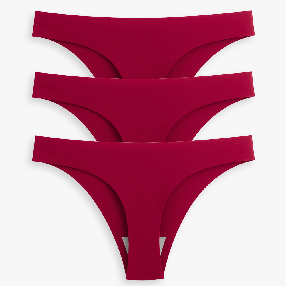 Breathable Seamless Low Rise Thong for Daily Wear Bundle - for Red - Available at Bella Bra