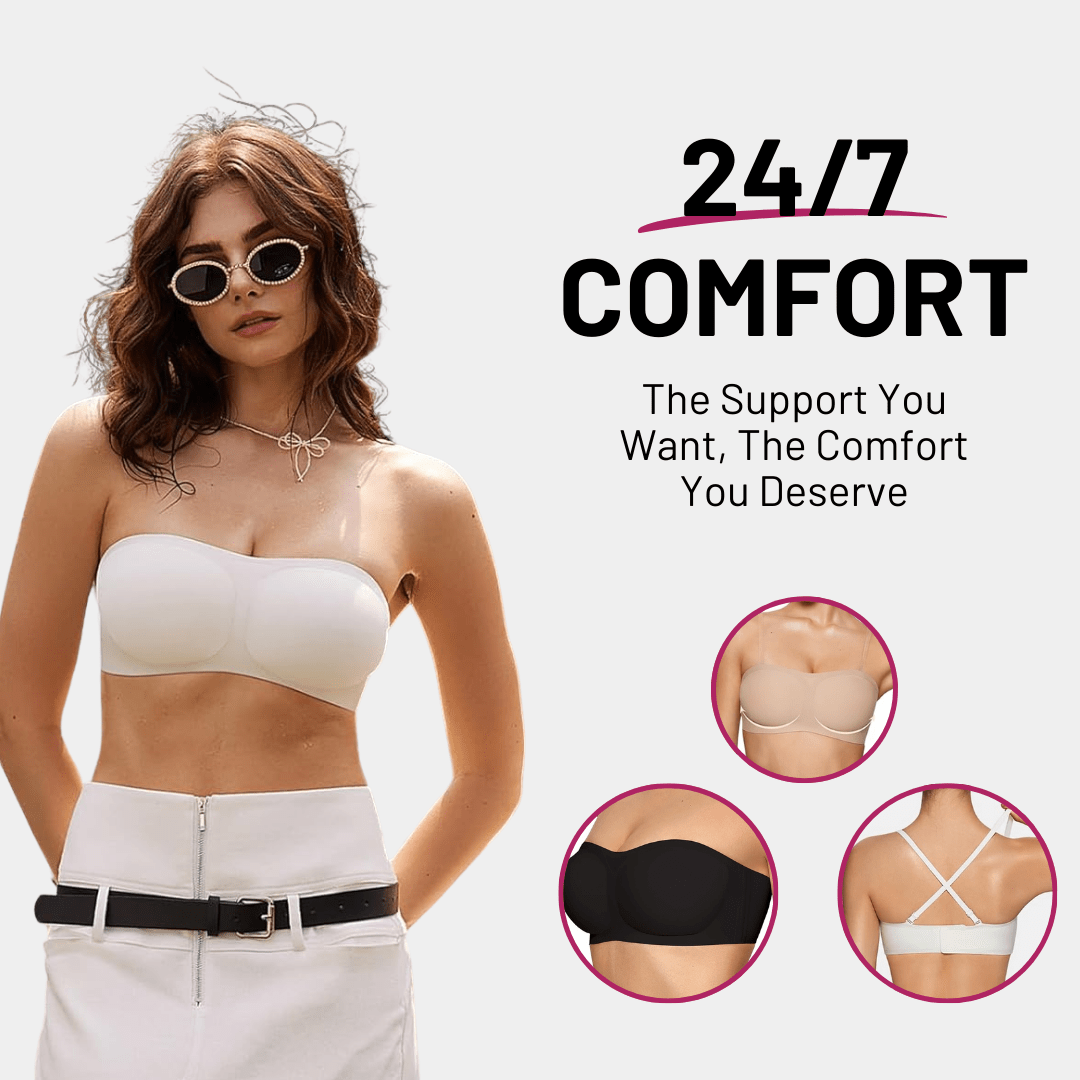 Convertible Wireless Push - Up Bra | Strapless & Adjustable - for Black - Available at Bella Bra