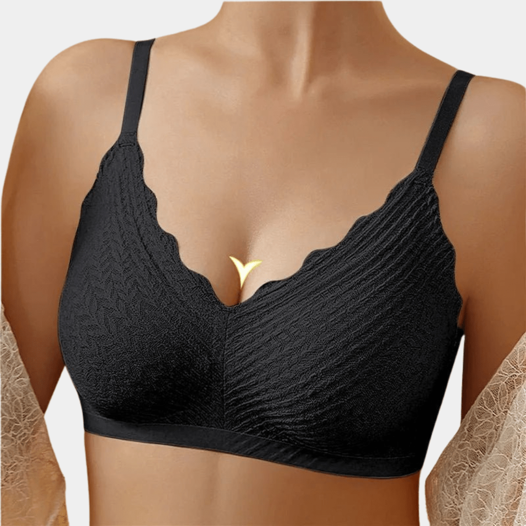 Lace Wireless Support Bra - for Black - Available at Bella Bra
