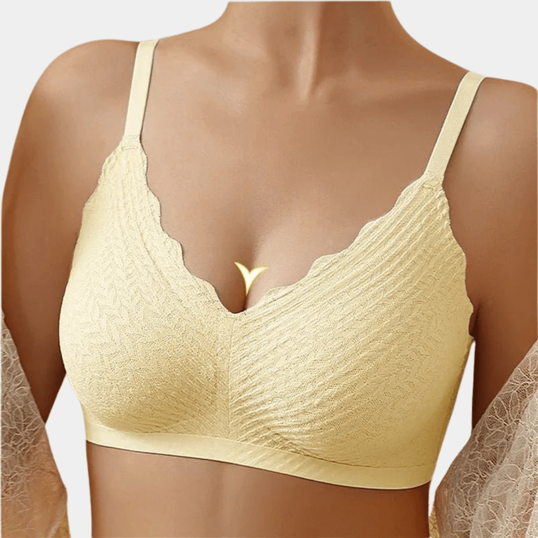 Lace Wireless Support Bra - for Yellow - Available at Bella Bra