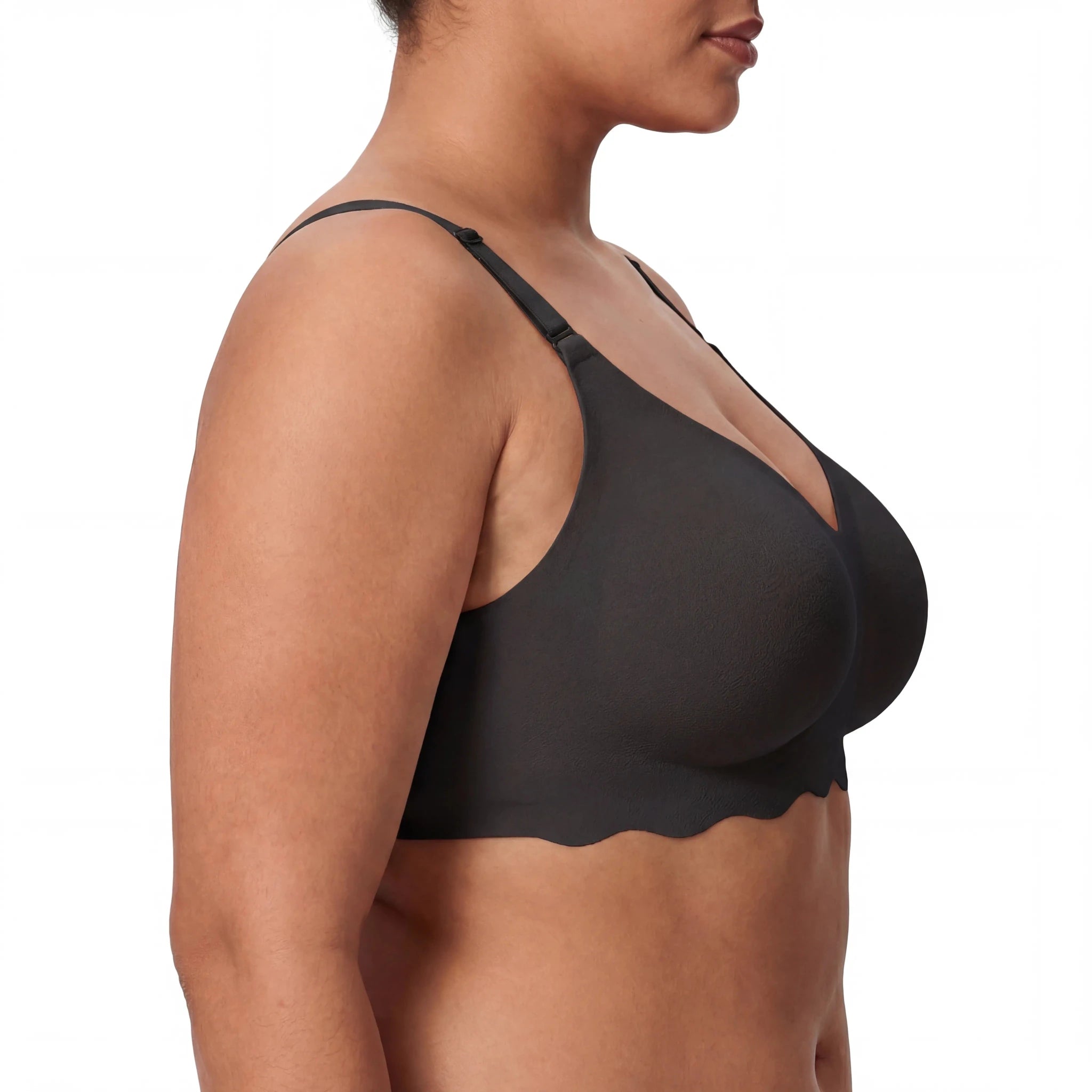 Scalloped Band Comfort Bra - Bra for Black - Available at Bella Bra