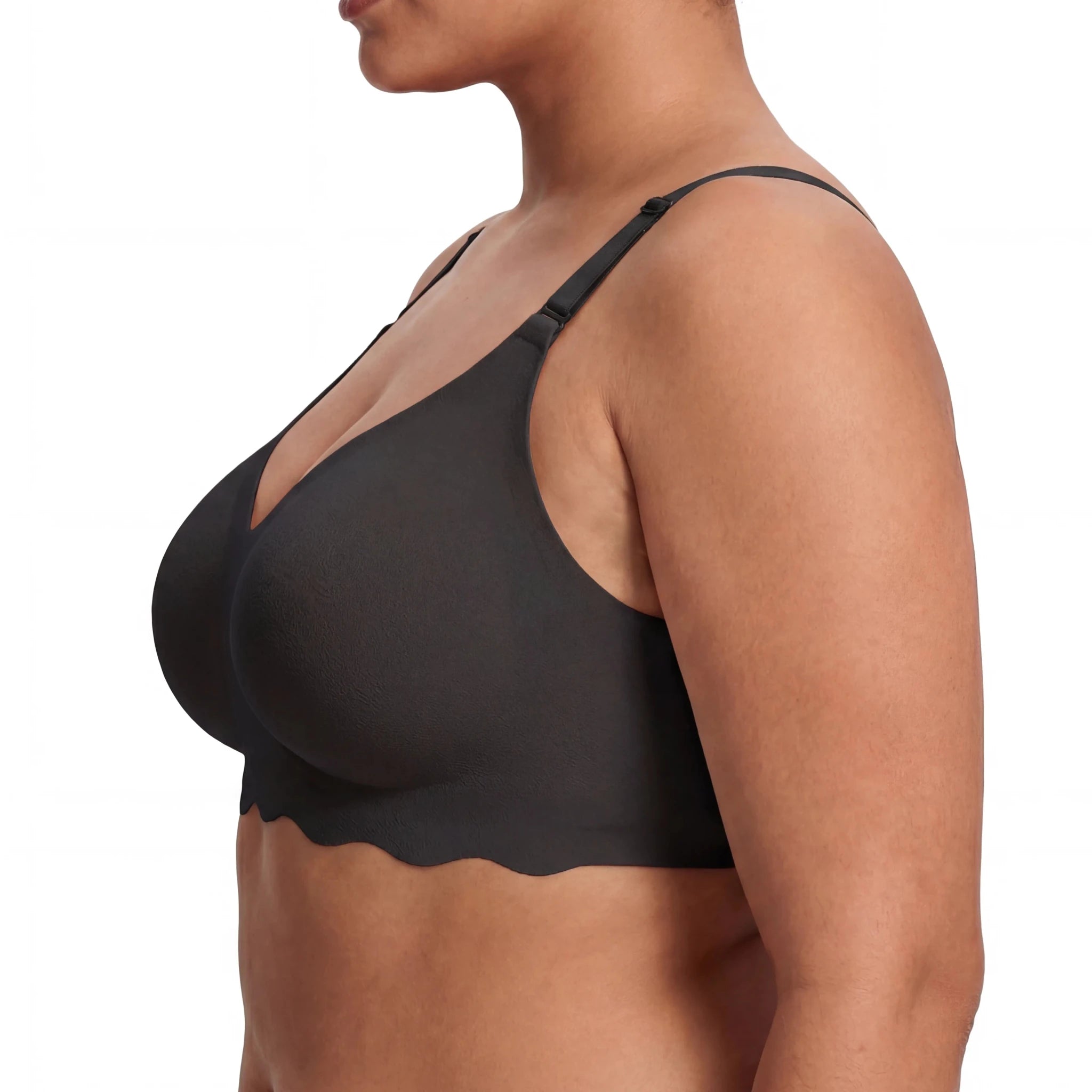Scalloped Band Comfort Bra - Bra for Black - Available at Bella Bra