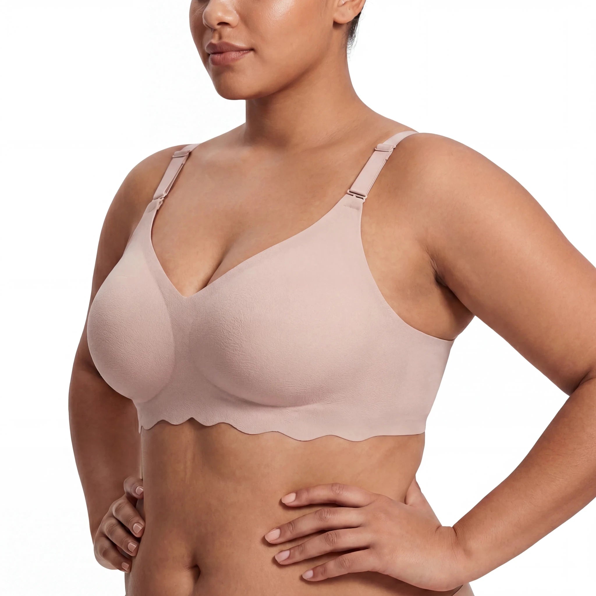 Scalloped Band Comfort Bra - Bra for Grey - Available at Bella Bra