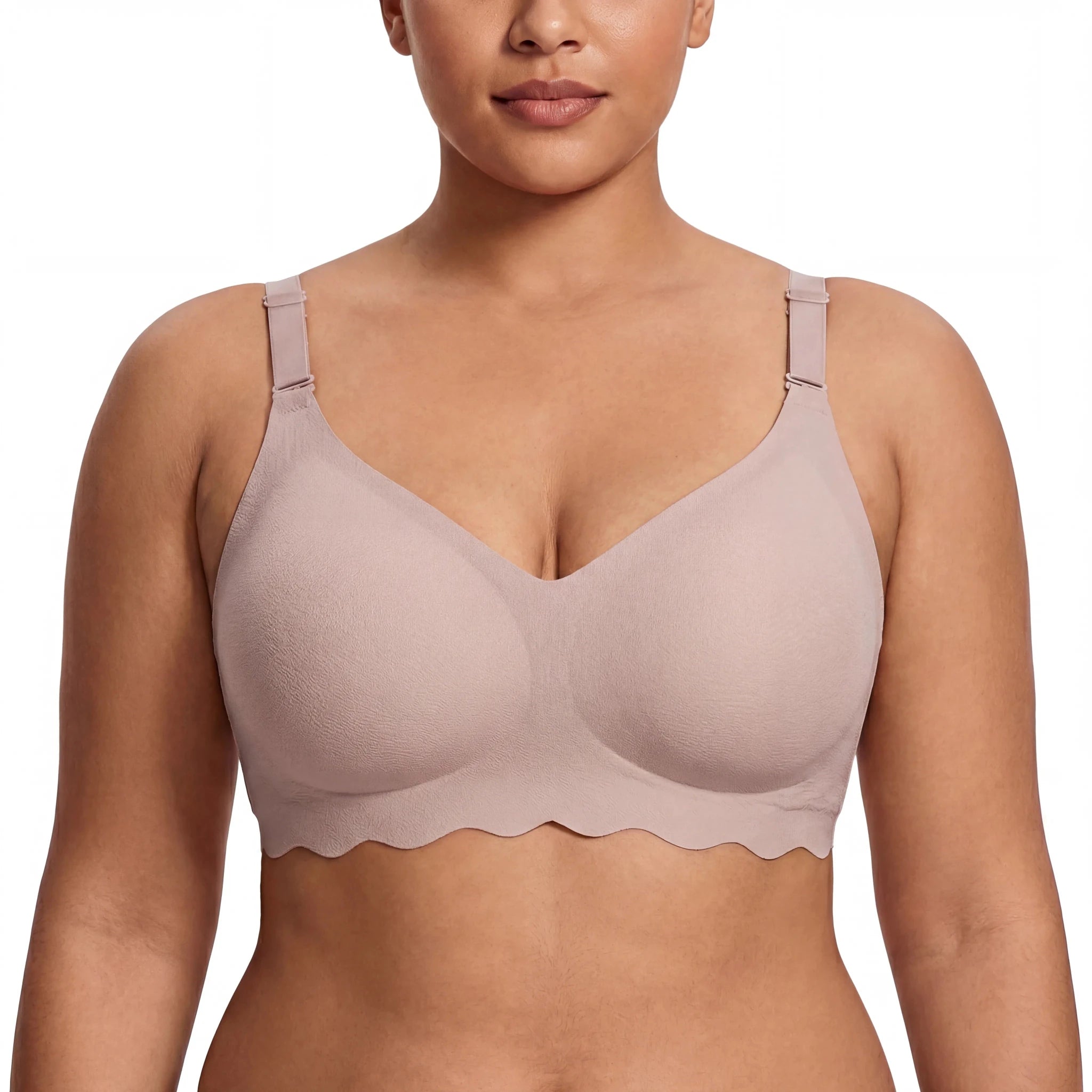 Scalloped Band Comfort Bra - Bra for Grey - Available at Bella Bra