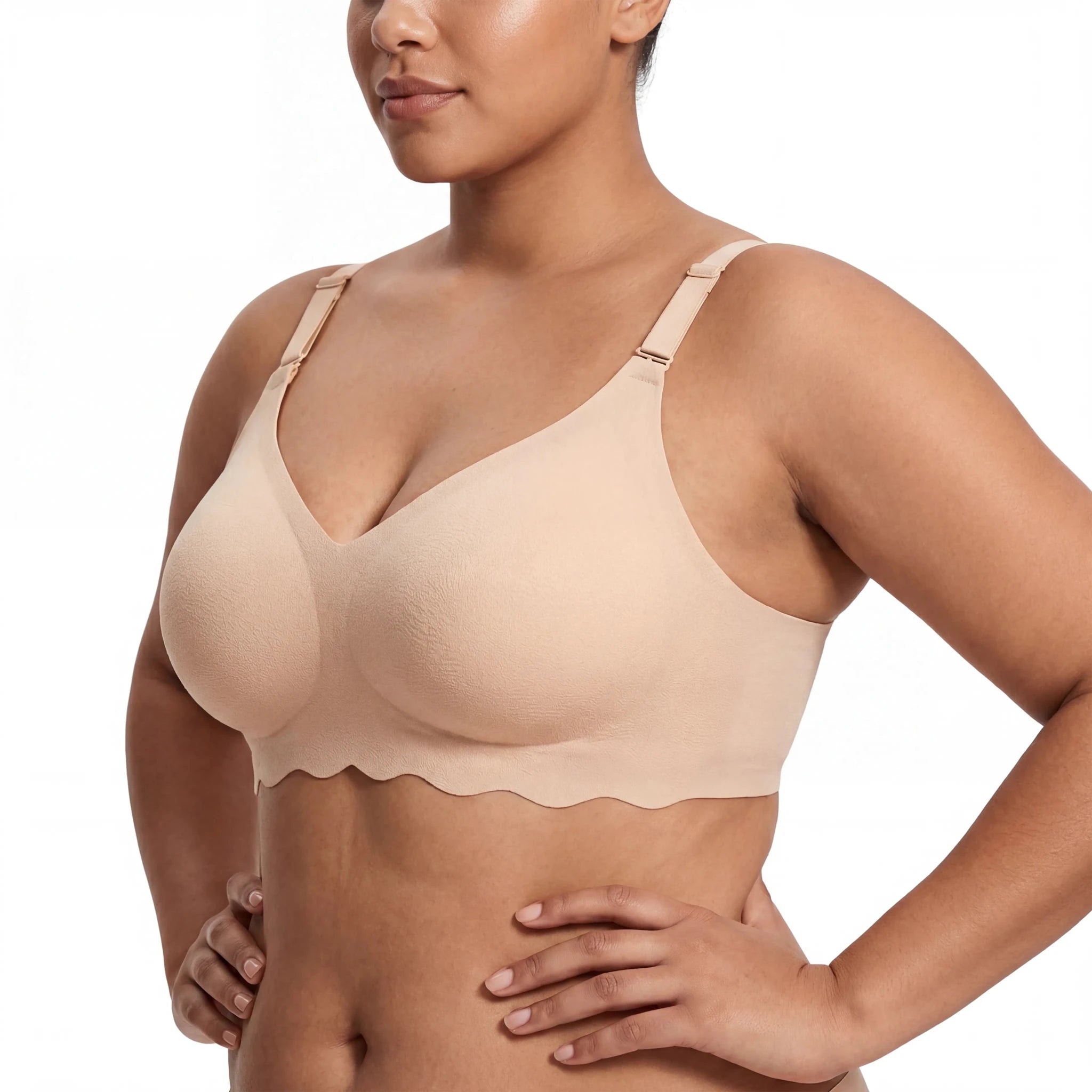 Scalloped Band Comfort Bra - Bra for Nude - Available at Bella Bra