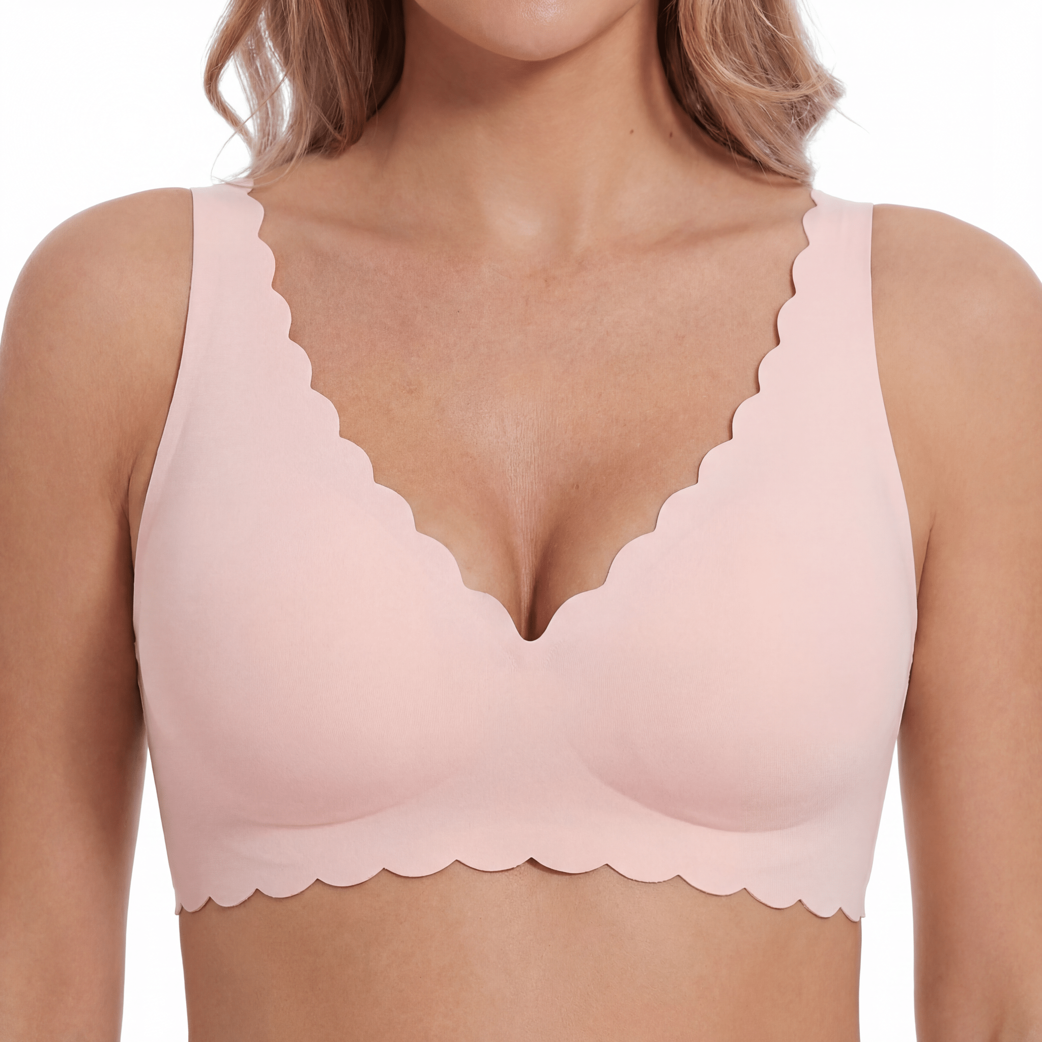 Scalloped Edge Plunge Bra - Bra for Pink - Available at Bella Bra