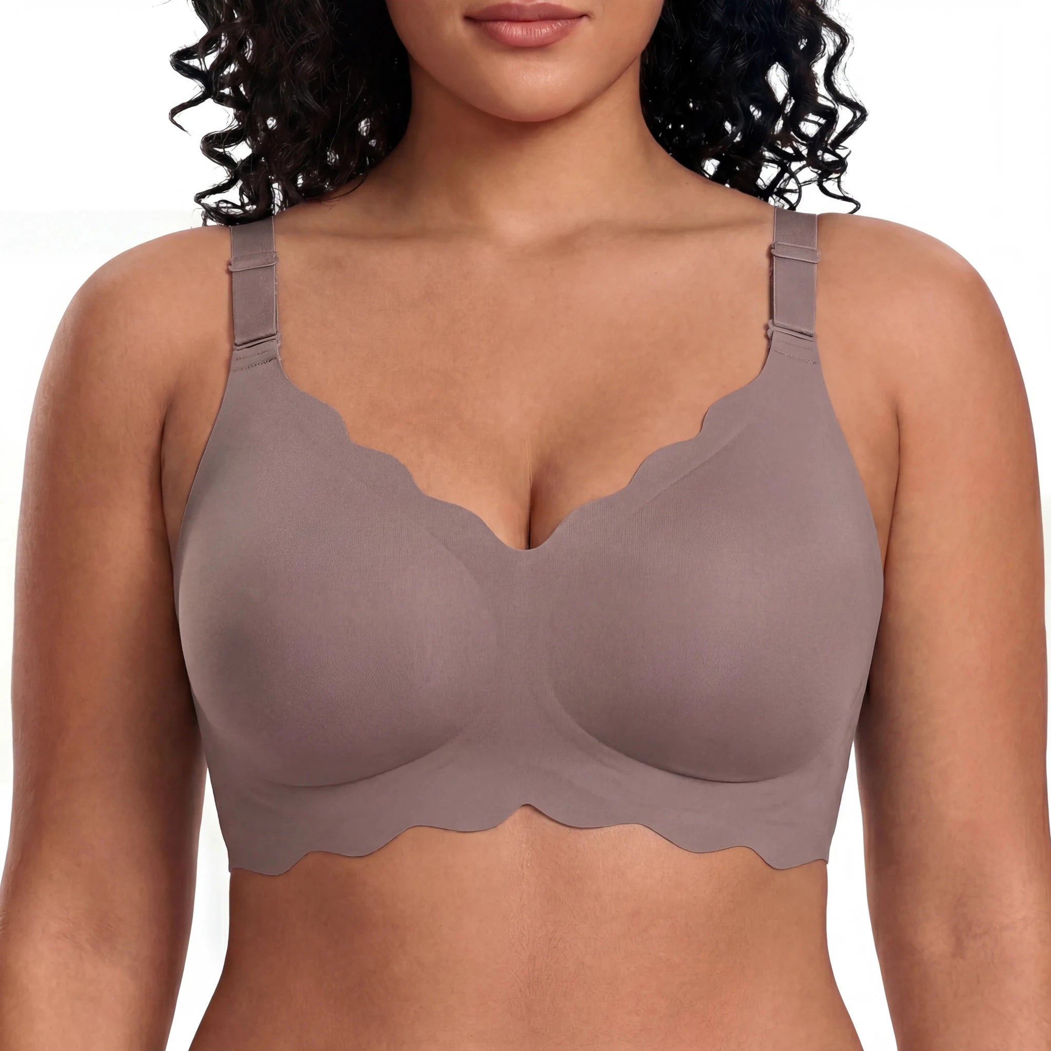 Scalloped Full Coverage Bra - Bra for Grey - Available at Bella Bra