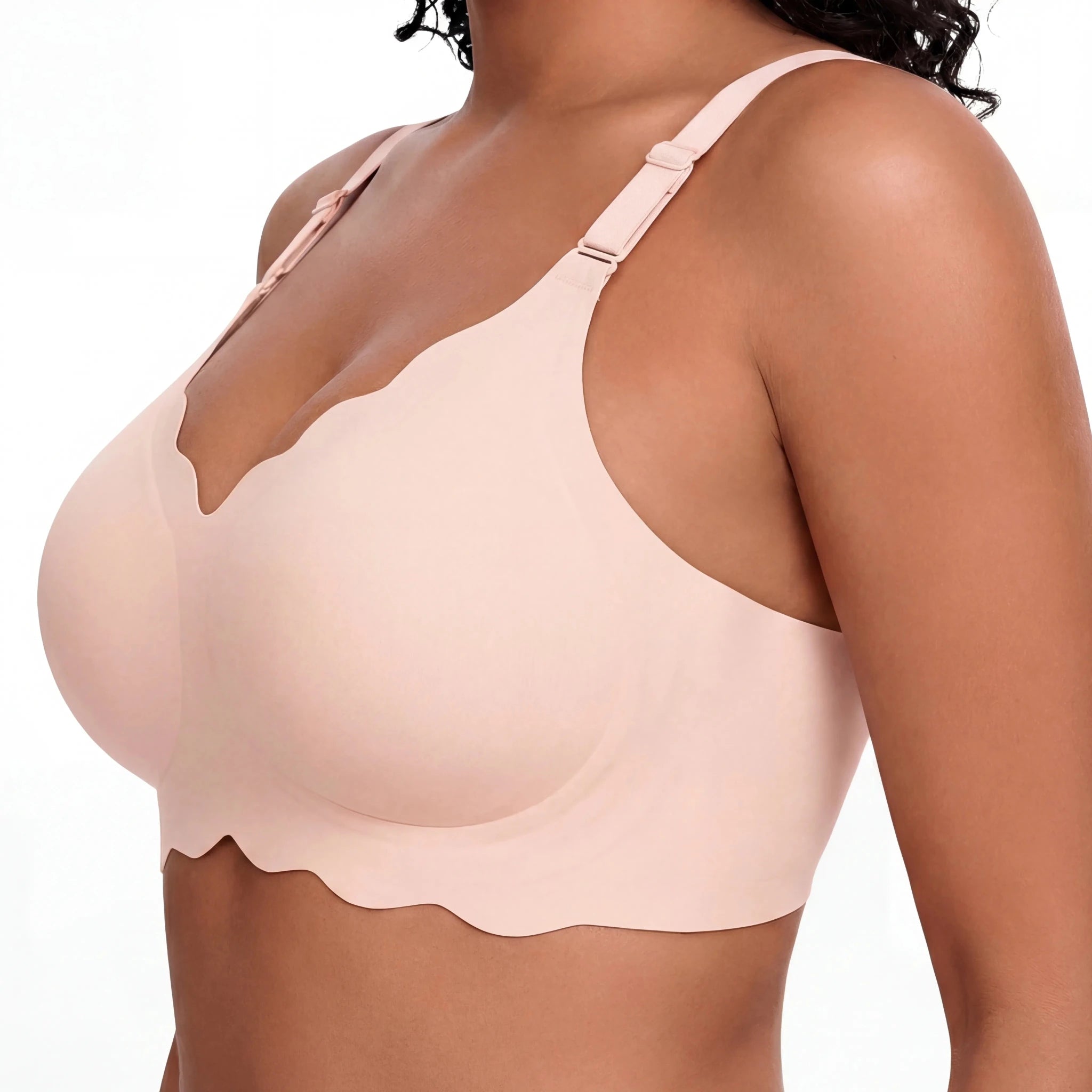 Scalloped Full Coverage Bra - Bra for White - Available at Bella Bra