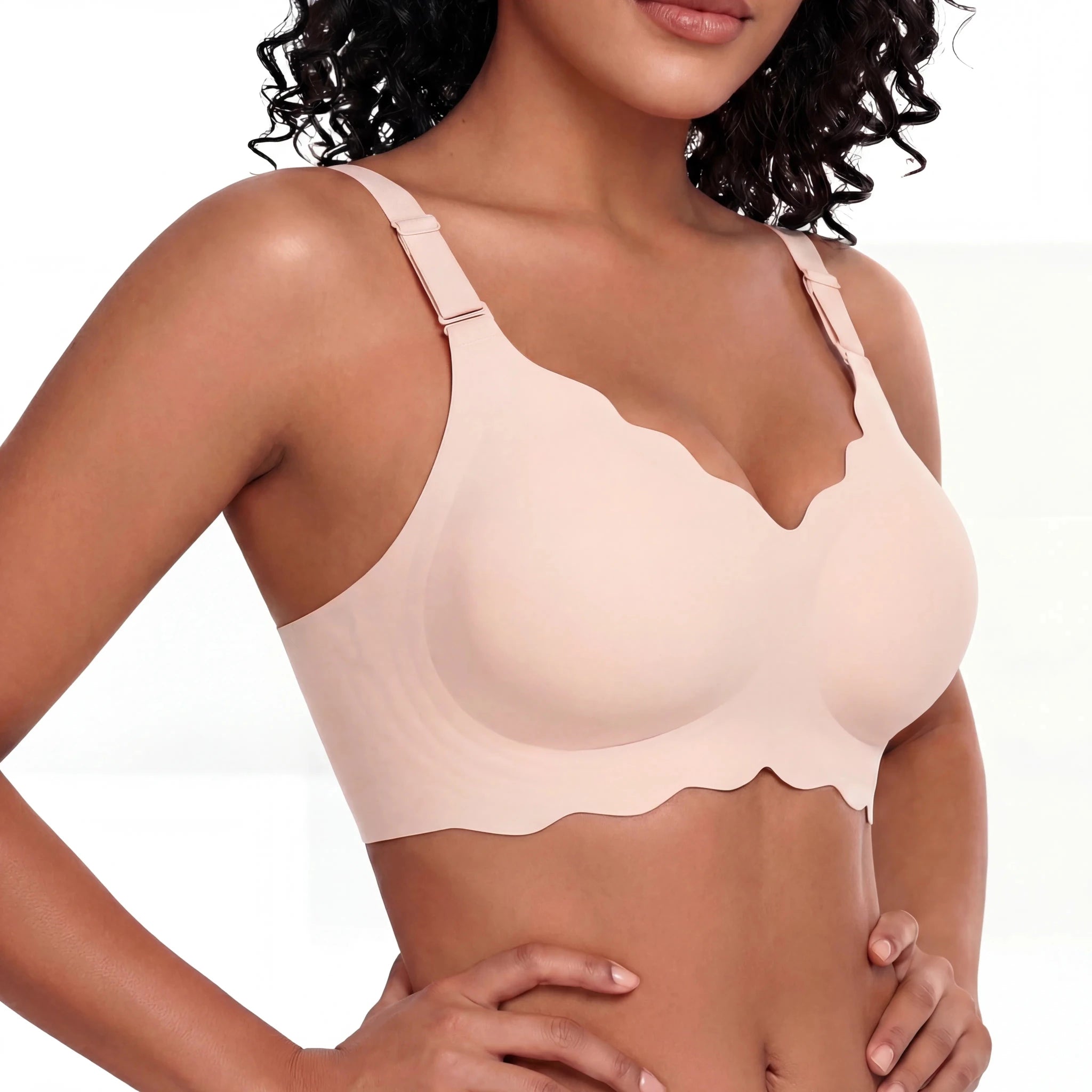 Scalloped Full Coverage Bra - Bra for White - Available at Bella Bra
