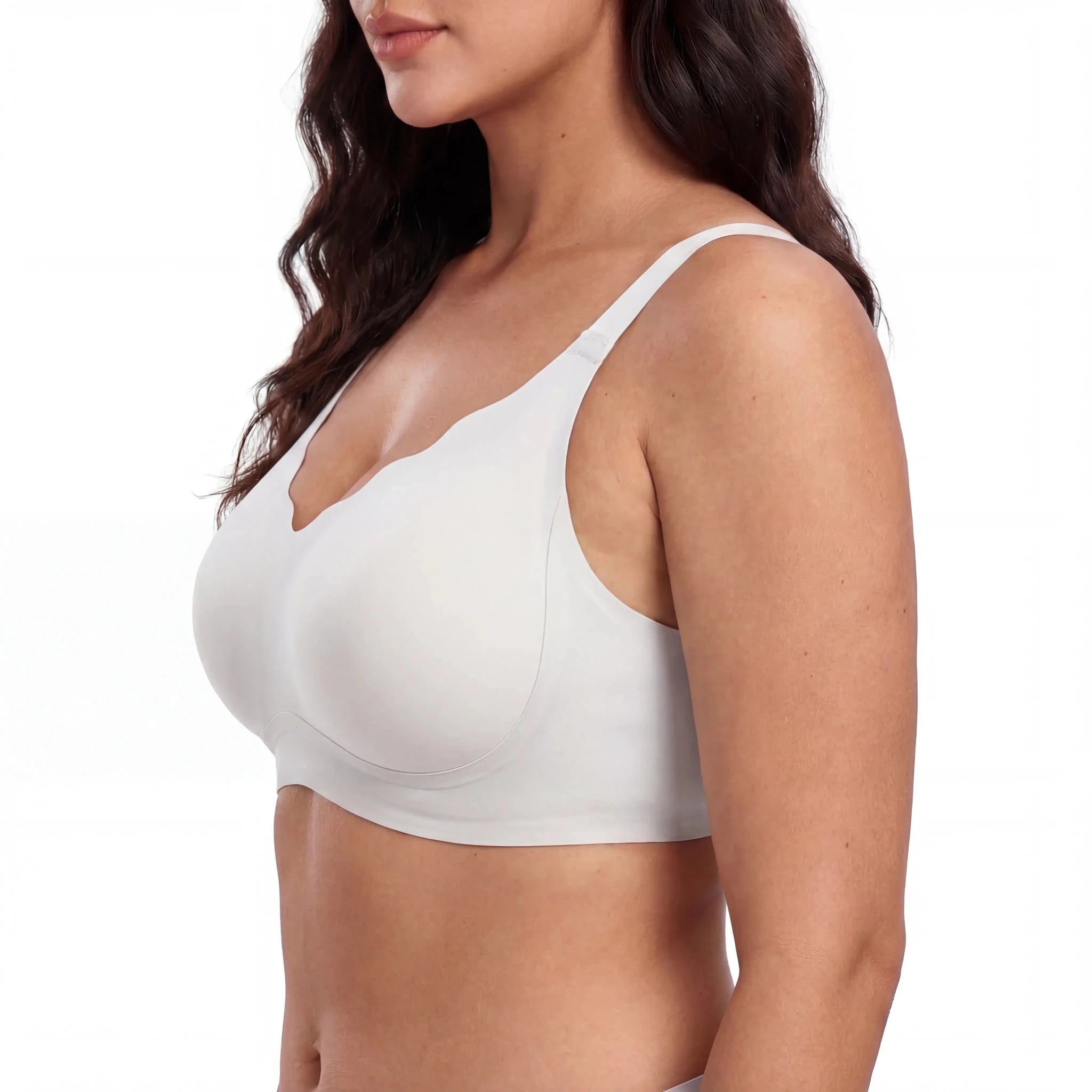 Scalloped Structured Lift Bra - Bra for White - Available at Bella Bra