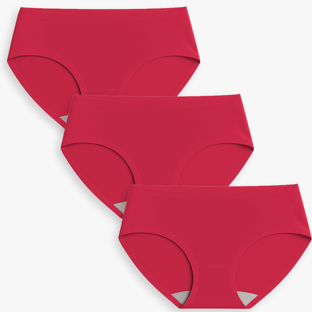 Seamless High Waist Breathable Everyday Panties Bundle - for Red - Available at Bella Bra