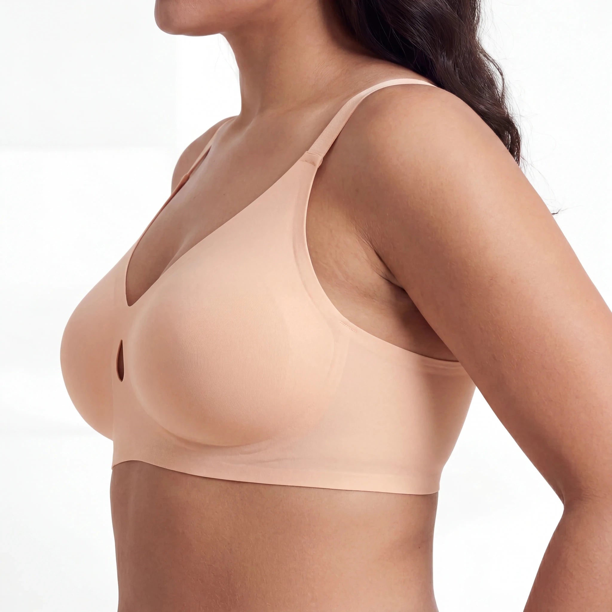 V - Neck Breathable Comfort Bra - Bra for Nude - Available at Bella Bra