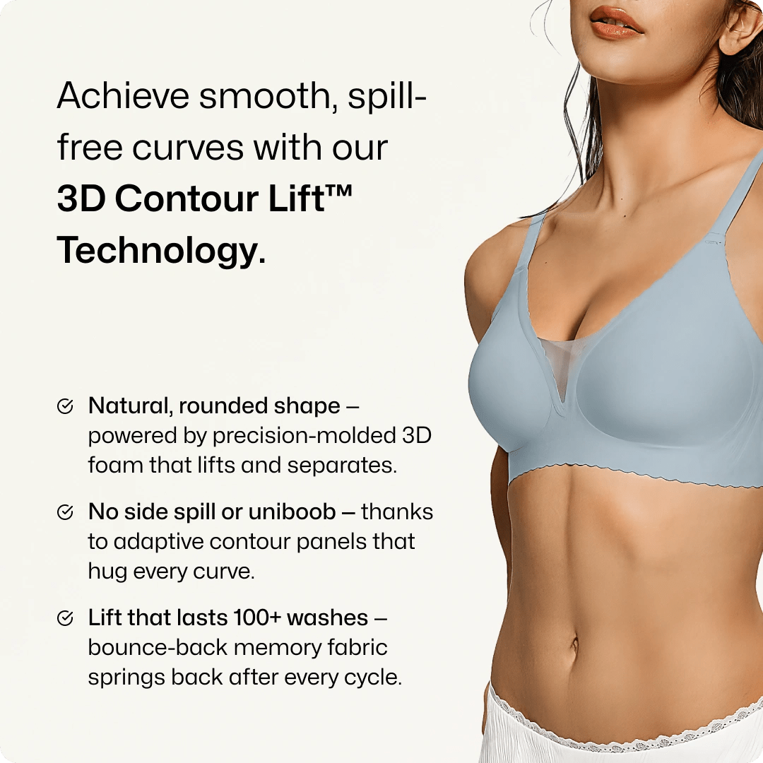 Wireless Deep V - Neck Mesh Push Up Bra - for Black - Available at Bella Bra