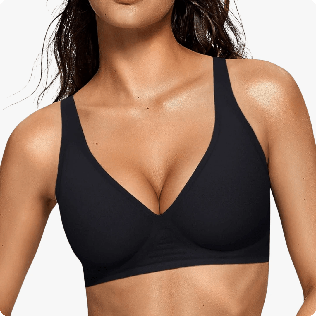 Wireless Deep V Seamless Every Day Bra - for Black - Available at Bella Bra