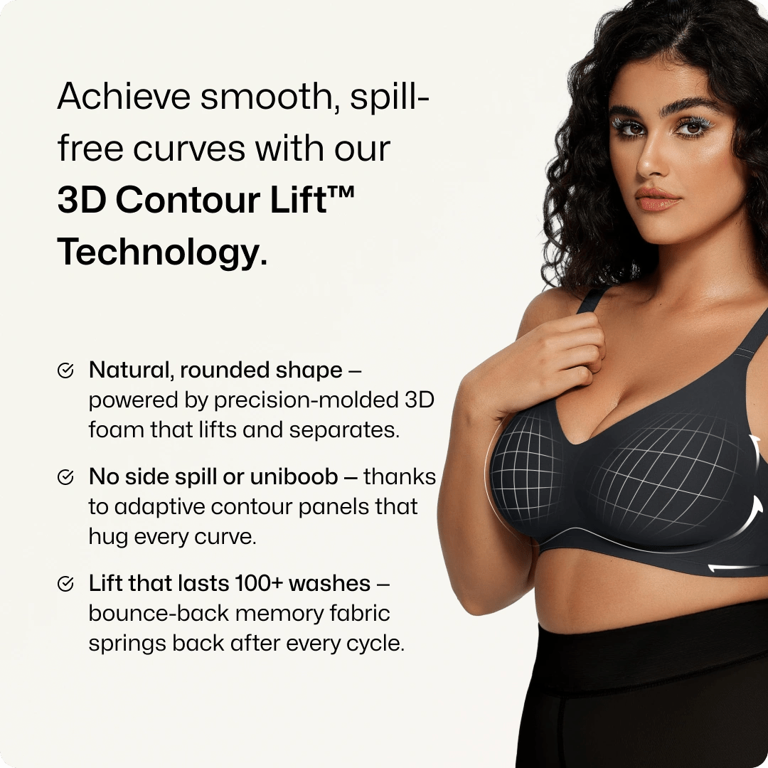 Wireless Everyday T-Shirt Bra with Adjustable Straps - for Black - Available at Bella Bra