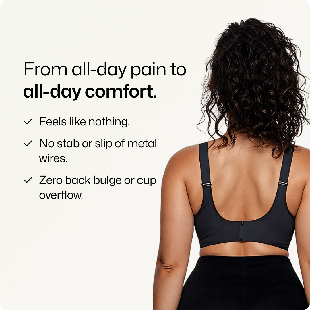 Wireless Everyday T-Shirt Bra with Adjustable Straps - for Black - Available at Bella Bra