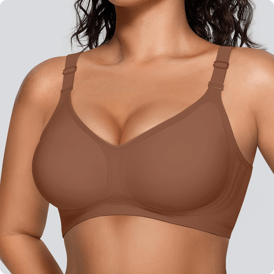 Wireless Front - Adjustable JellyWire™ Push Up Bra - for Brown - Available at Bella Bra