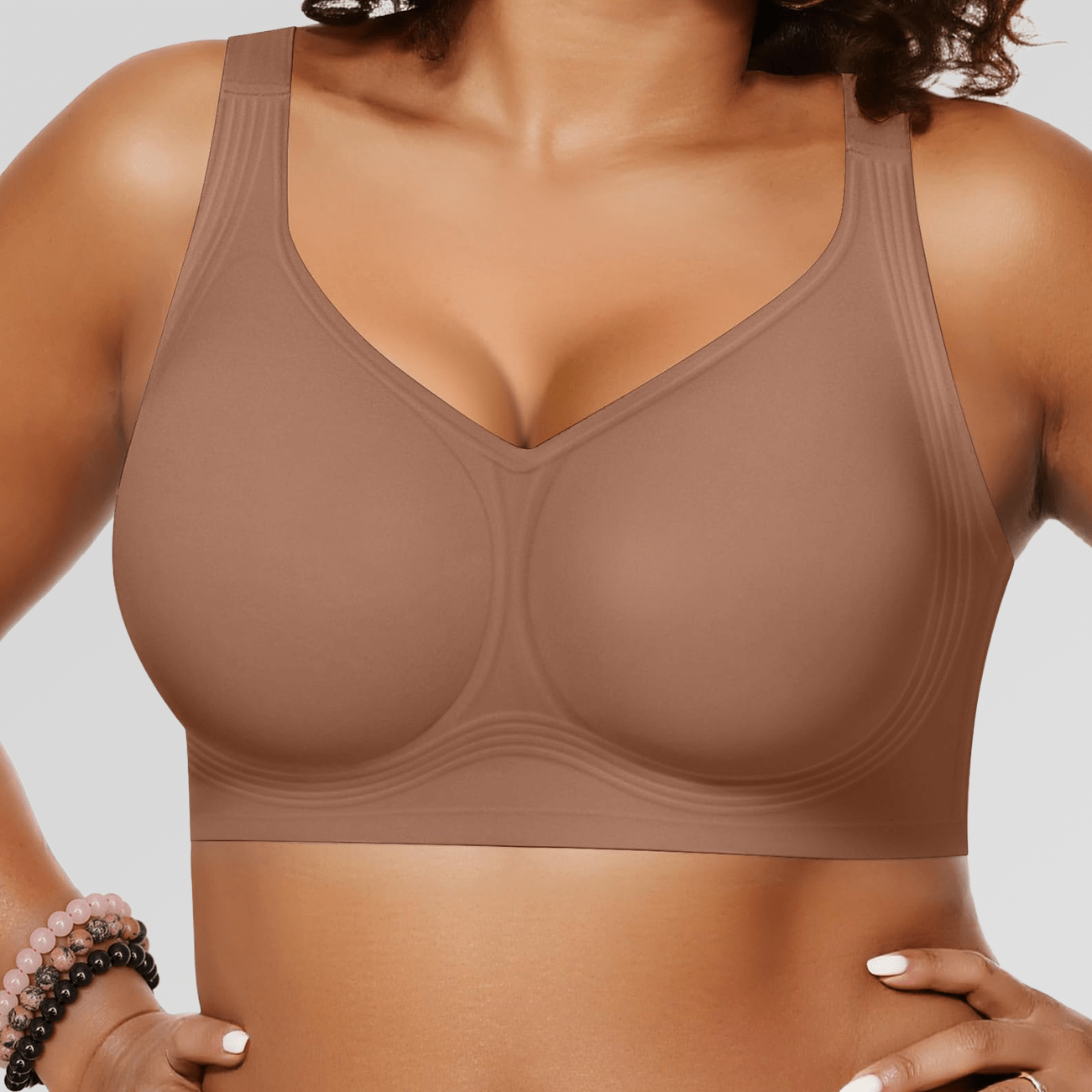 Wireless Full Coverage JellyWire Bra - for Brown - Available at Bella Bra