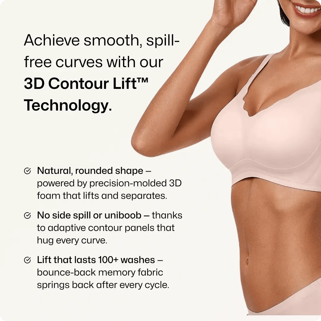 Wireless Scalloped Neckline Push Up Bra - for Black - Available at Bella Bra