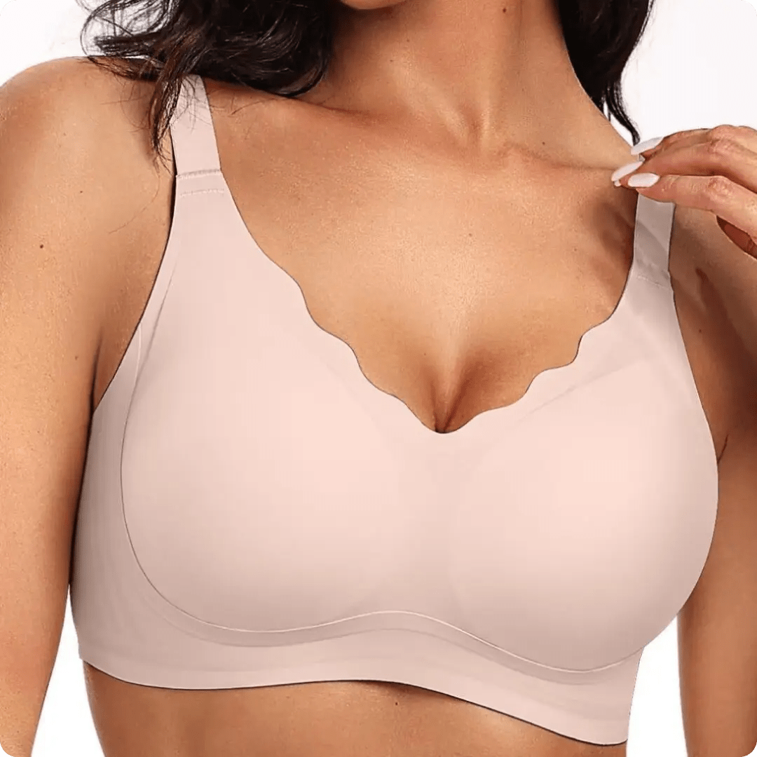 Wireless Scalloped Neckline Push Up Bra - for Nude - Available at Bella Bra