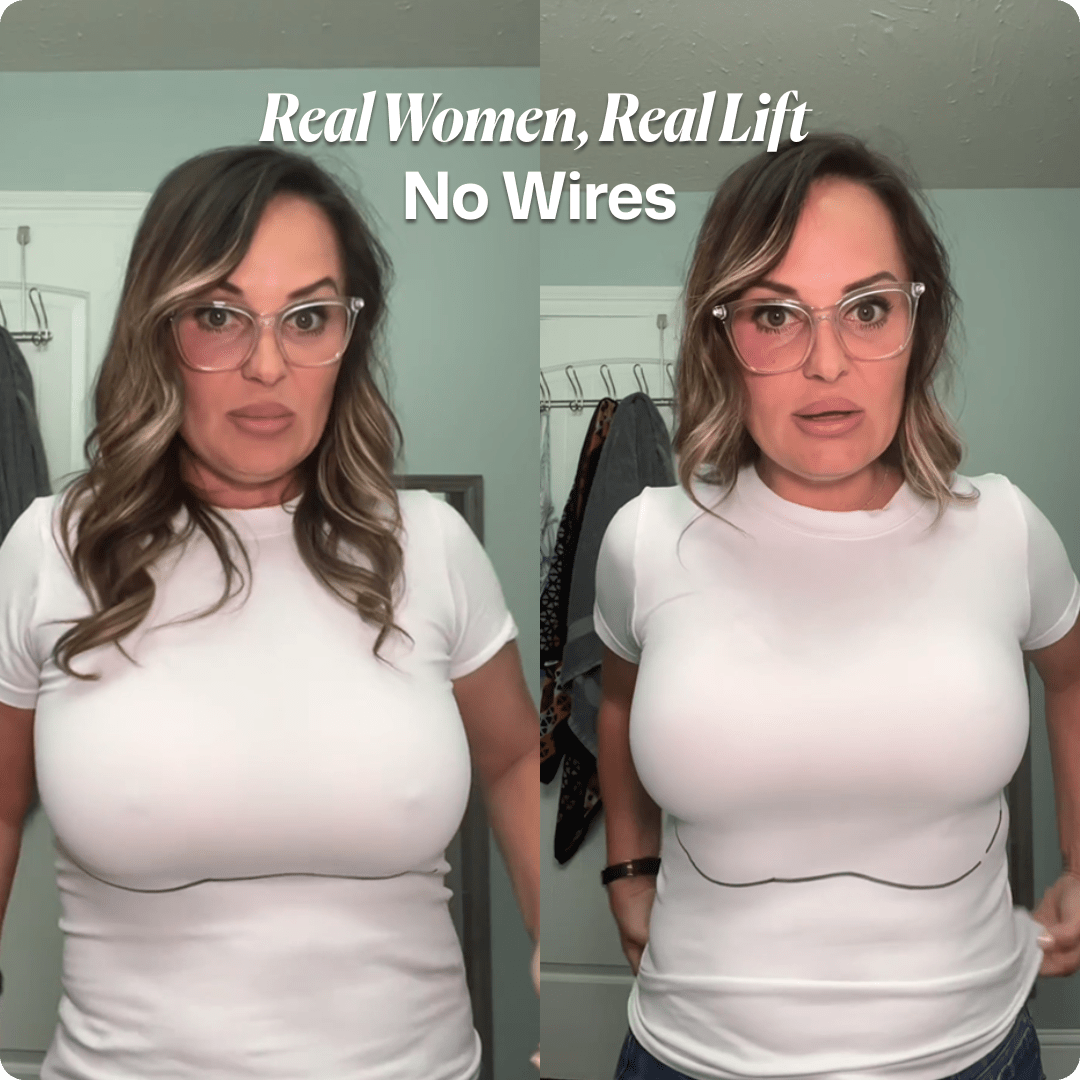 Wireless V - Neck Crossover Mesh Bra - for Red - Available at Bella Bra