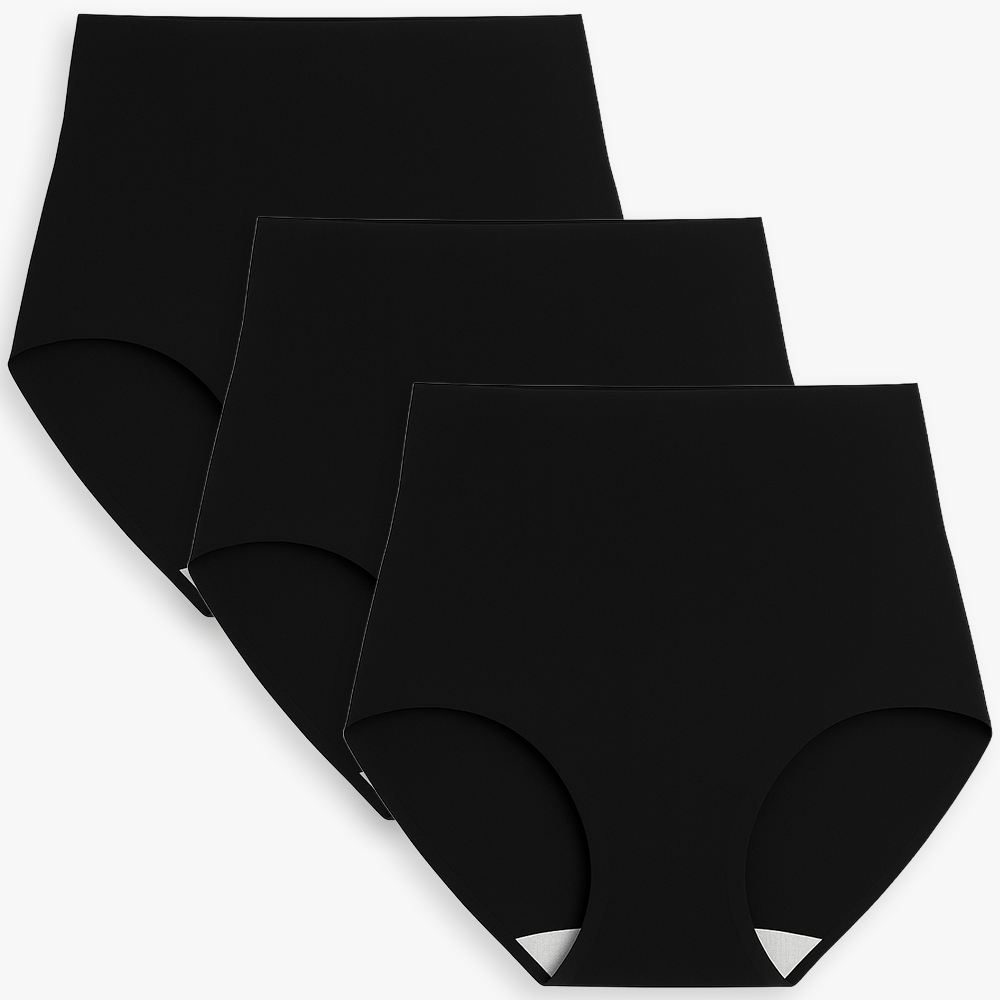 Women's High Waisted Cotton Underwear – Breathable Brief with Tummy Control Bundle - for Black - Available at Bella Bra