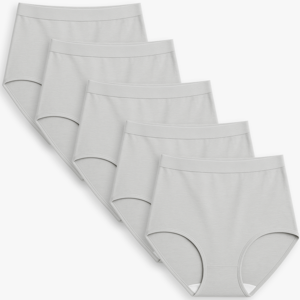 Women's High Waisted Cotton Underwear – Breathable Brief with Tummy Control Bundle - for Grey - Available at Bella Bra
