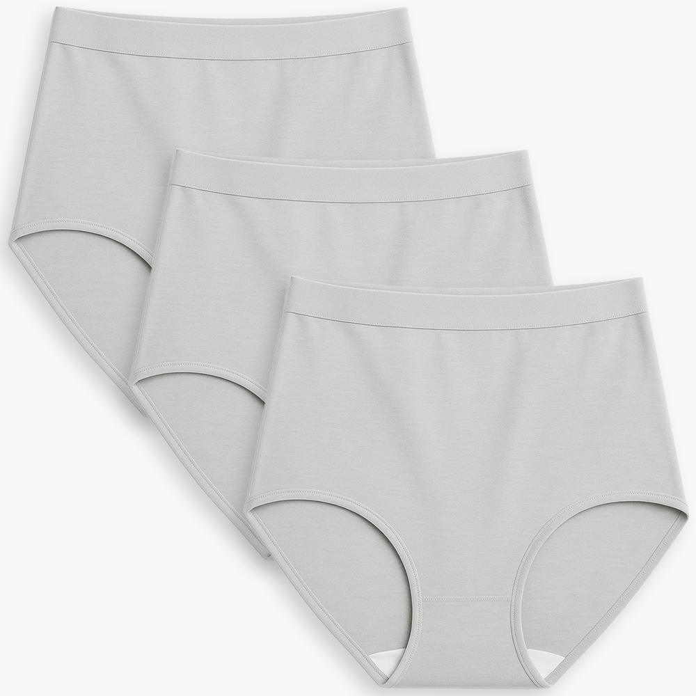 Women's High Waisted Cotton Underwear – Breathable Brief with Tummy Control Bundle - for Grey - Available at Bella Bra