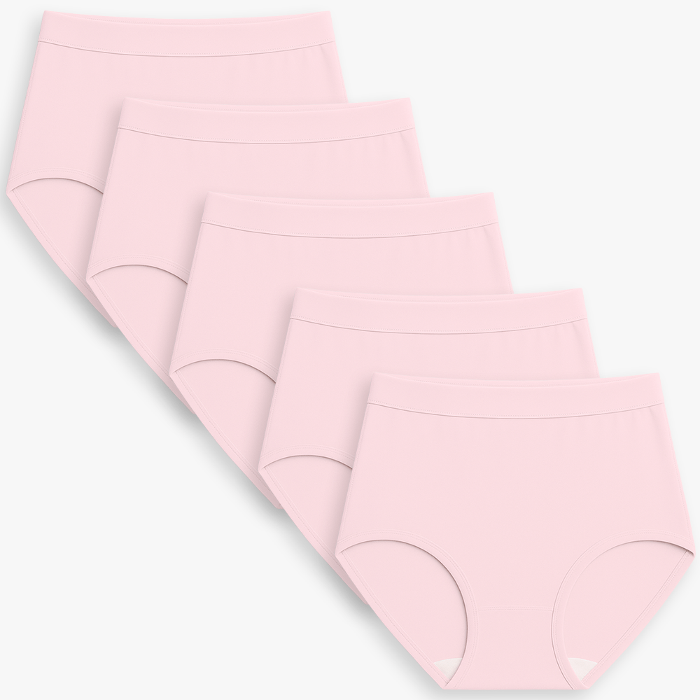 Women's High Waisted Cotton Underwear – Breathable Brief with Tummy Control Bundle - for Pink - Available at Bella Bra