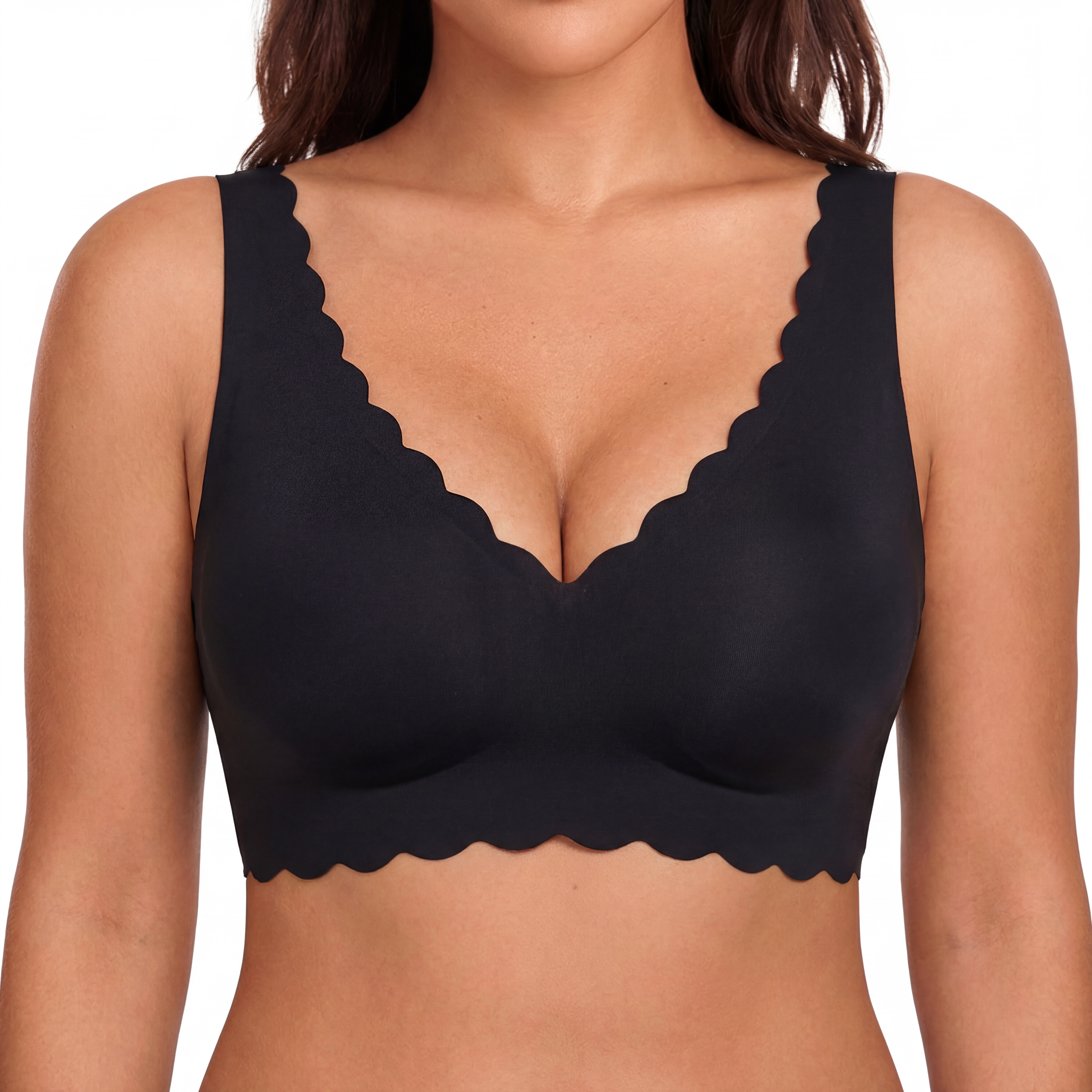 Scalloped Edge Plunge Bra