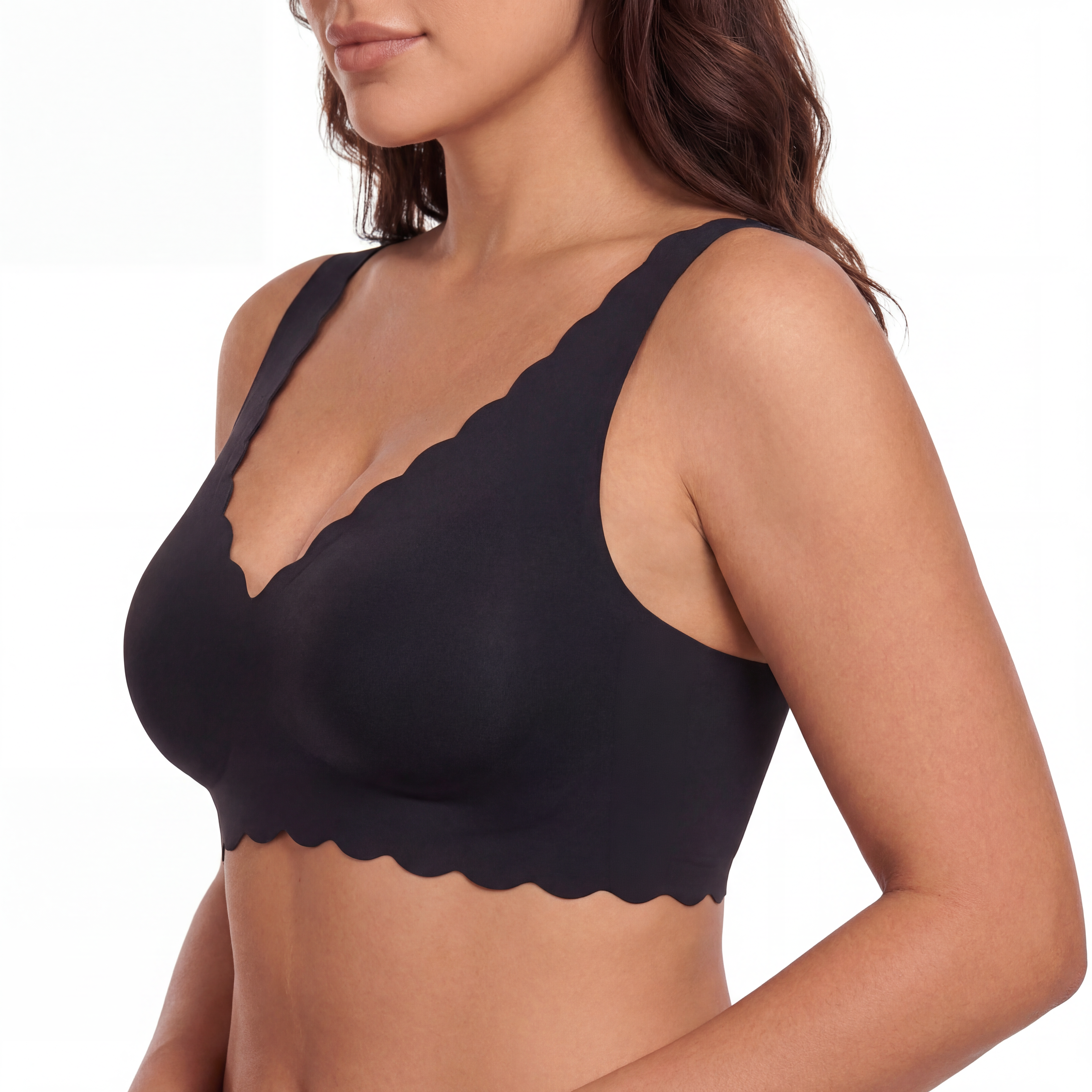 Scalloped Edge Plunge Bra