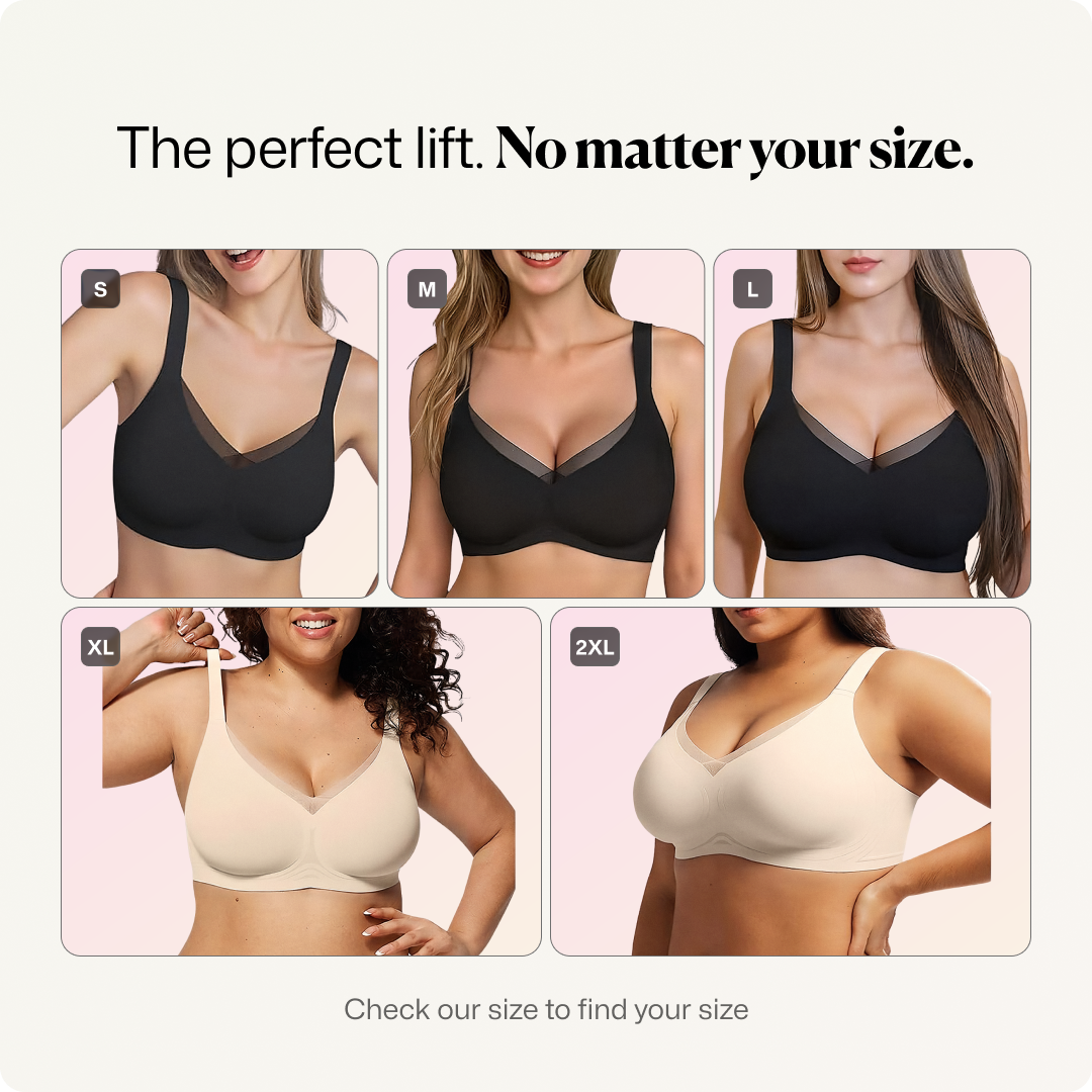 Wireless V-Neck Crossover Mesh Support Bra