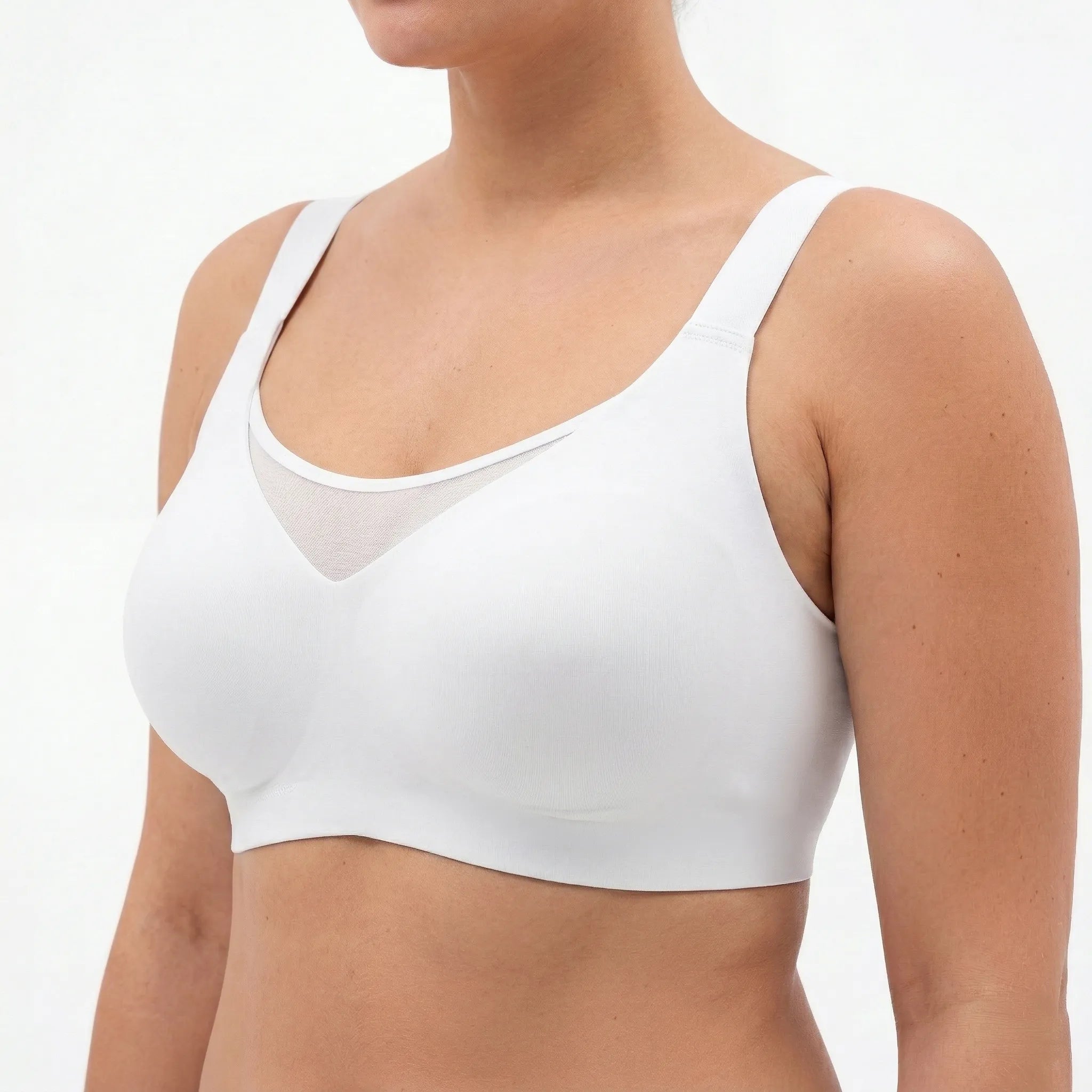 Breathable Full Coverage Bra - Bra for White - Available at Bella Bra