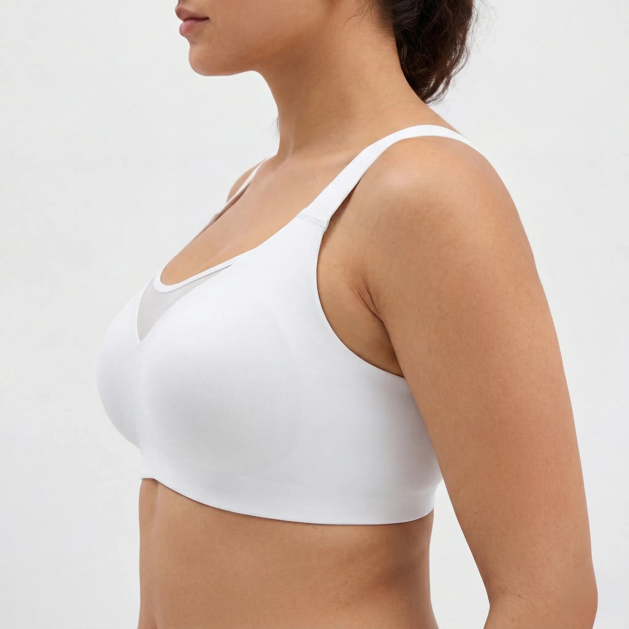 Breathable Full Coverage Bra - Bra for White - Available at Bella Bra