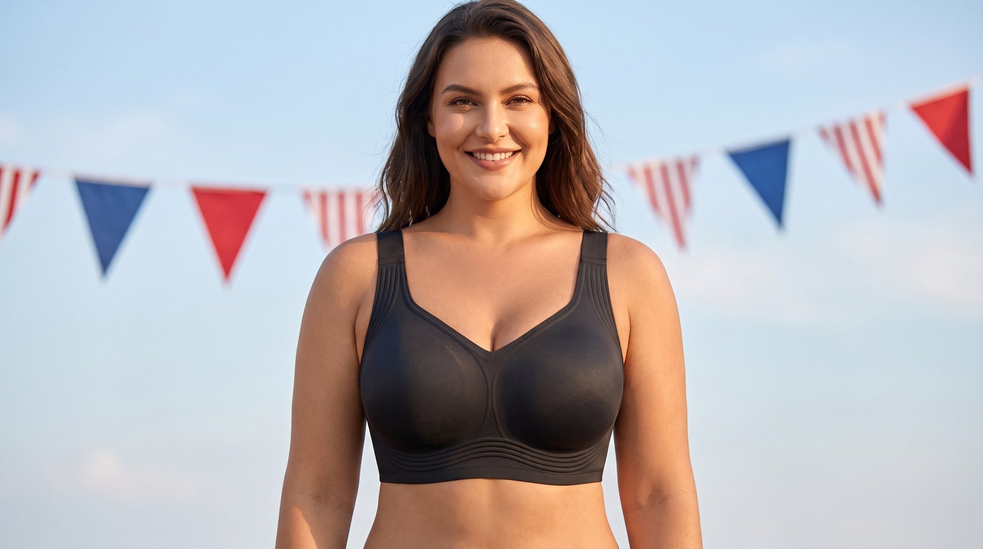Bella Bra 4th of July hero - centered bunting