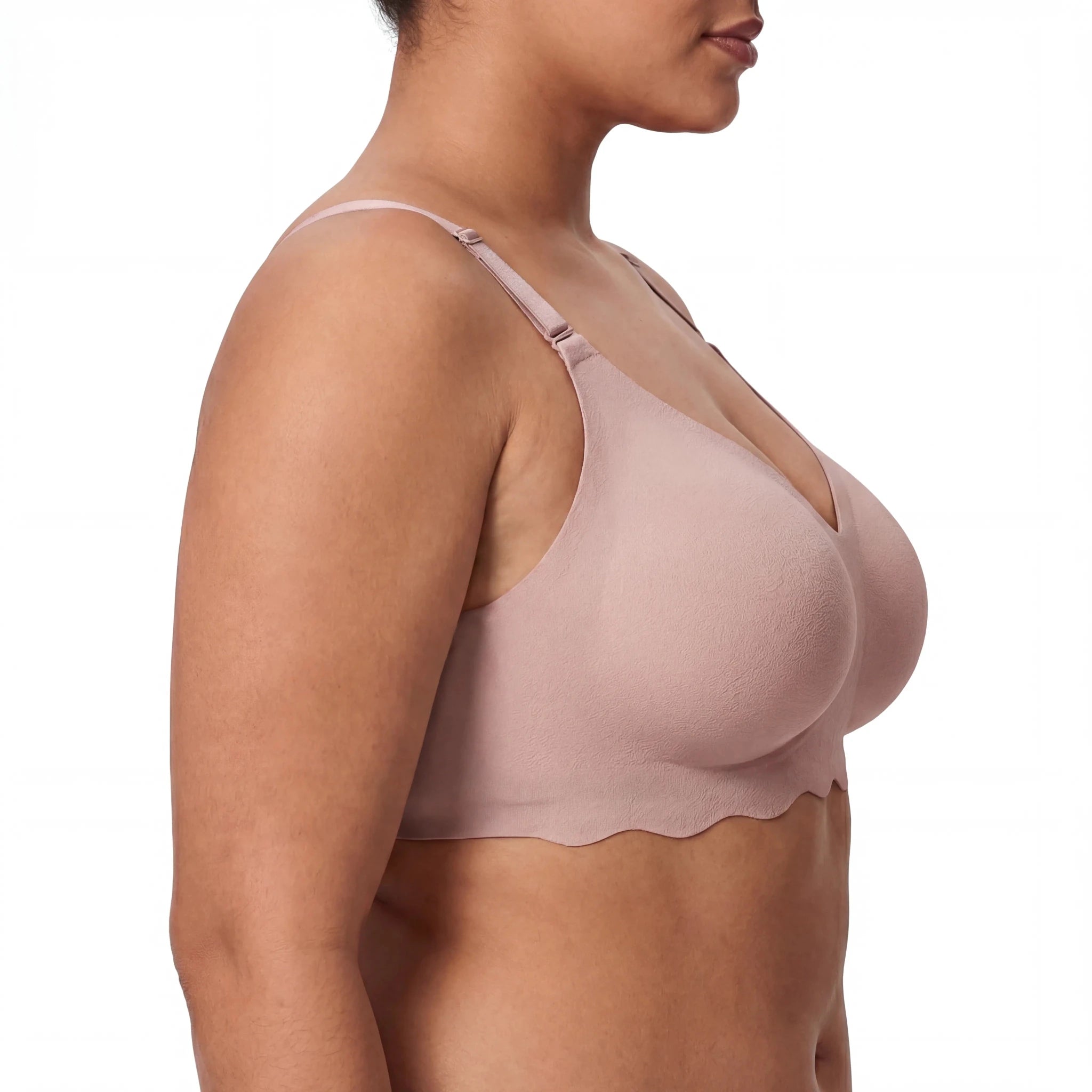 Scalloped Band Comfort Bra - Bra for Grey - Available at Bella Bra