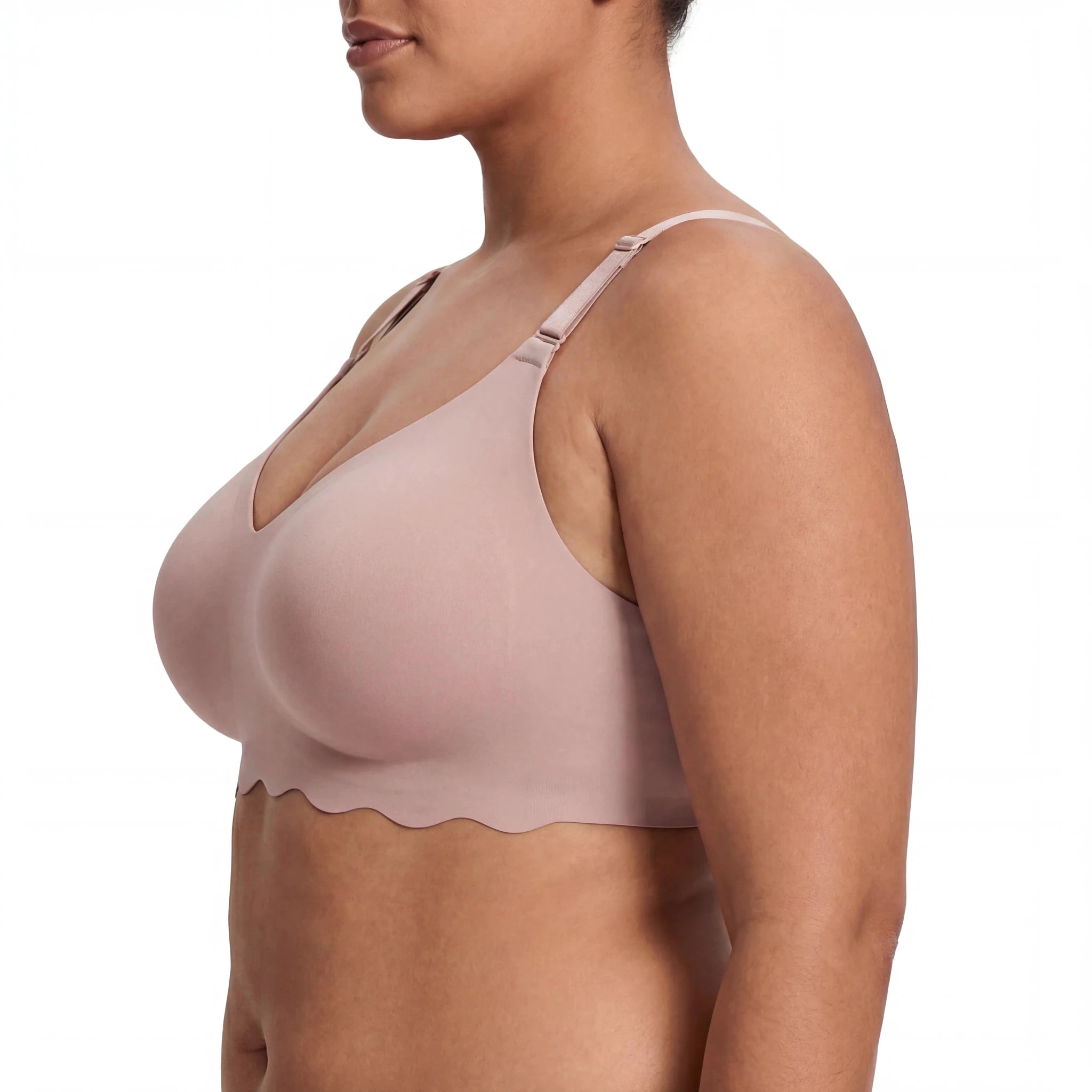 Scalloped Band Comfort Bra - Bra for Grey - Available at Bella Bra
