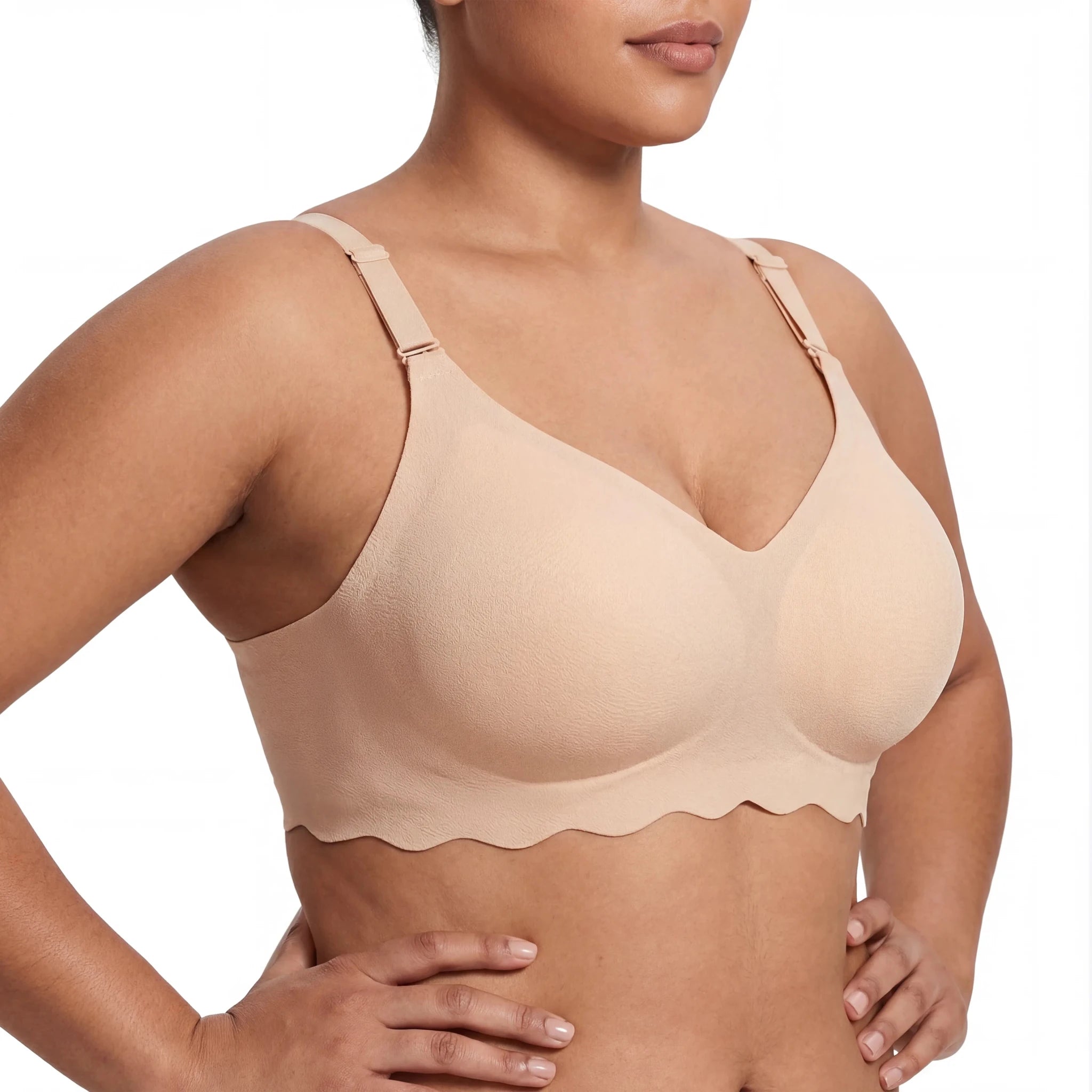 Scalloped Band Comfort Bra - Bra for Nude - Available at Bella Bra