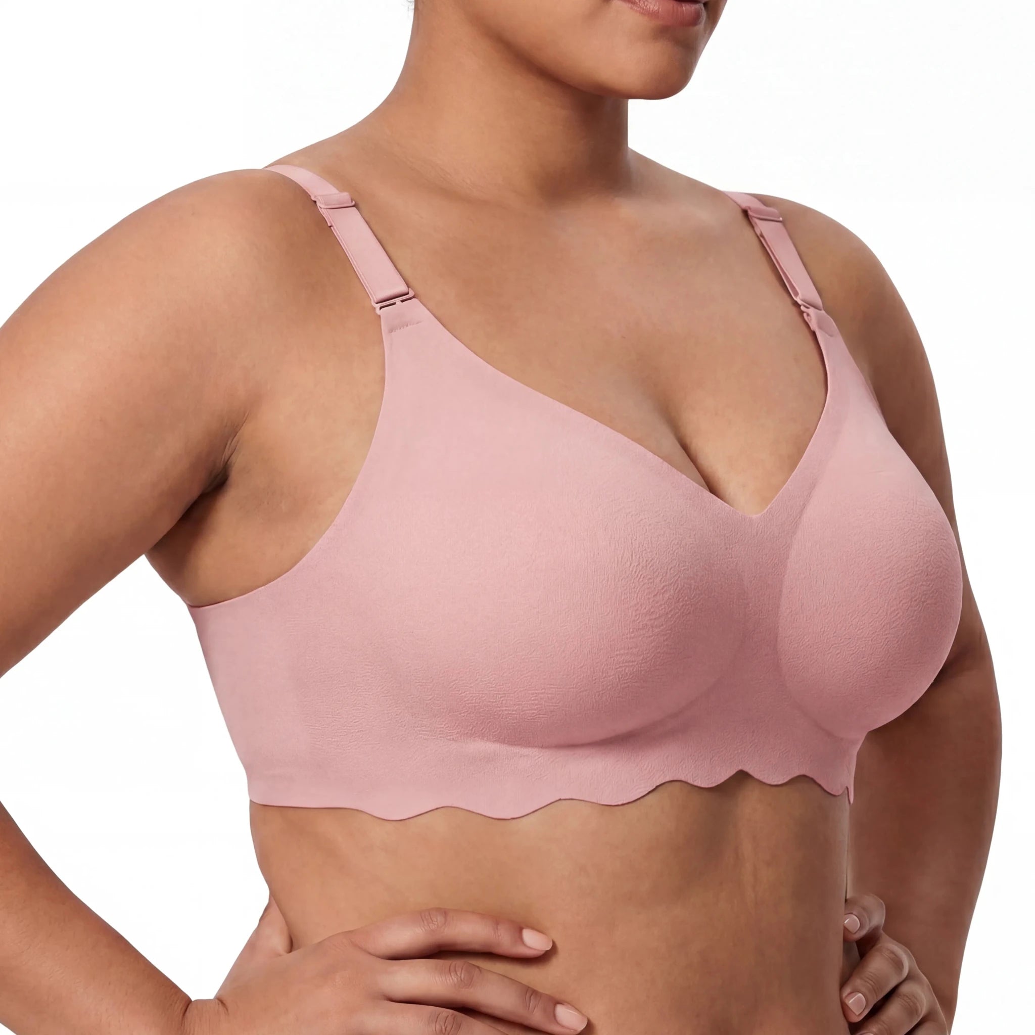 Scalloped Band Comfort Bra - Bra for Pink - Available at Bella Bra