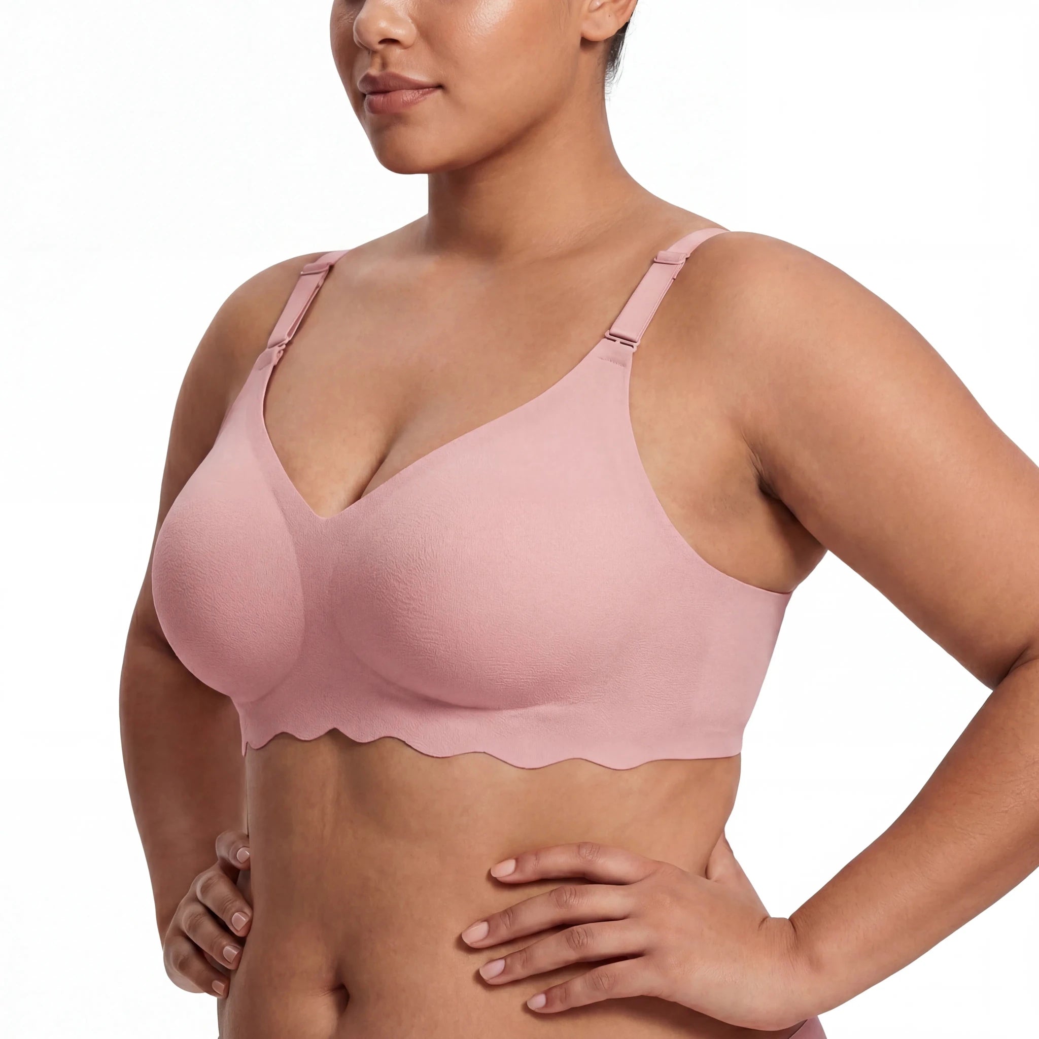 Scalloped Band Comfort Bra - Bra for Pink - Available at Bella Bra