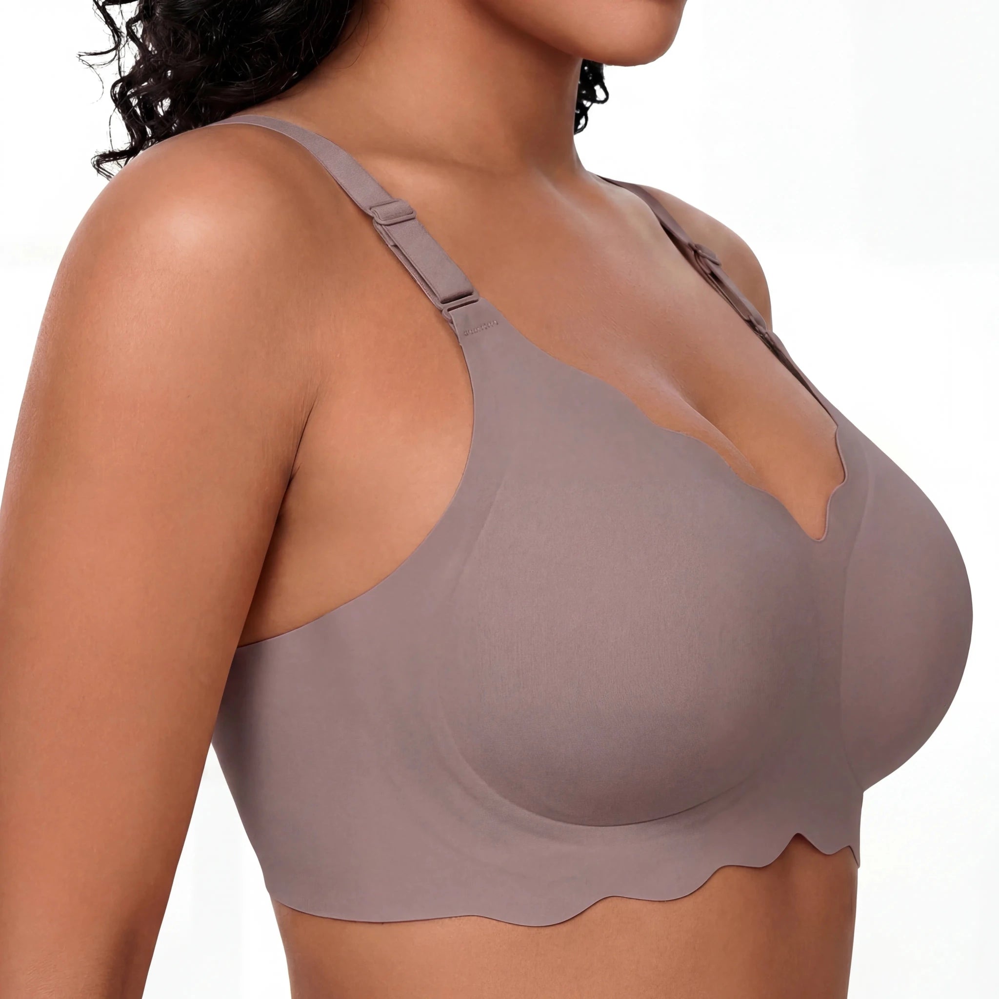 Scalloped Full Coverage Bra - Bra for Grey - Available at Bella Bra