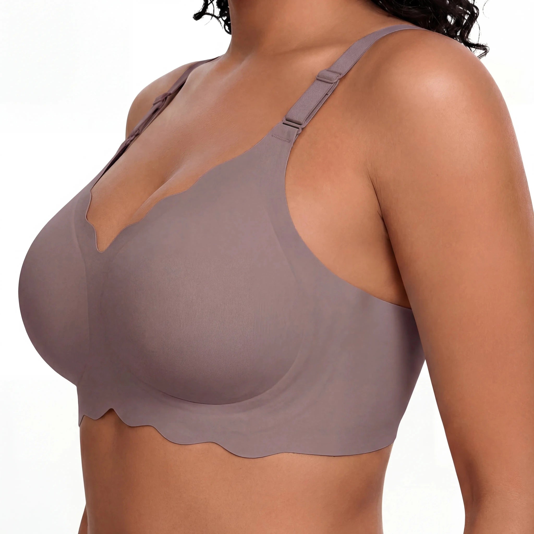 Scalloped Full Coverage Bra - Bra for Grey - Available at Bella Bra