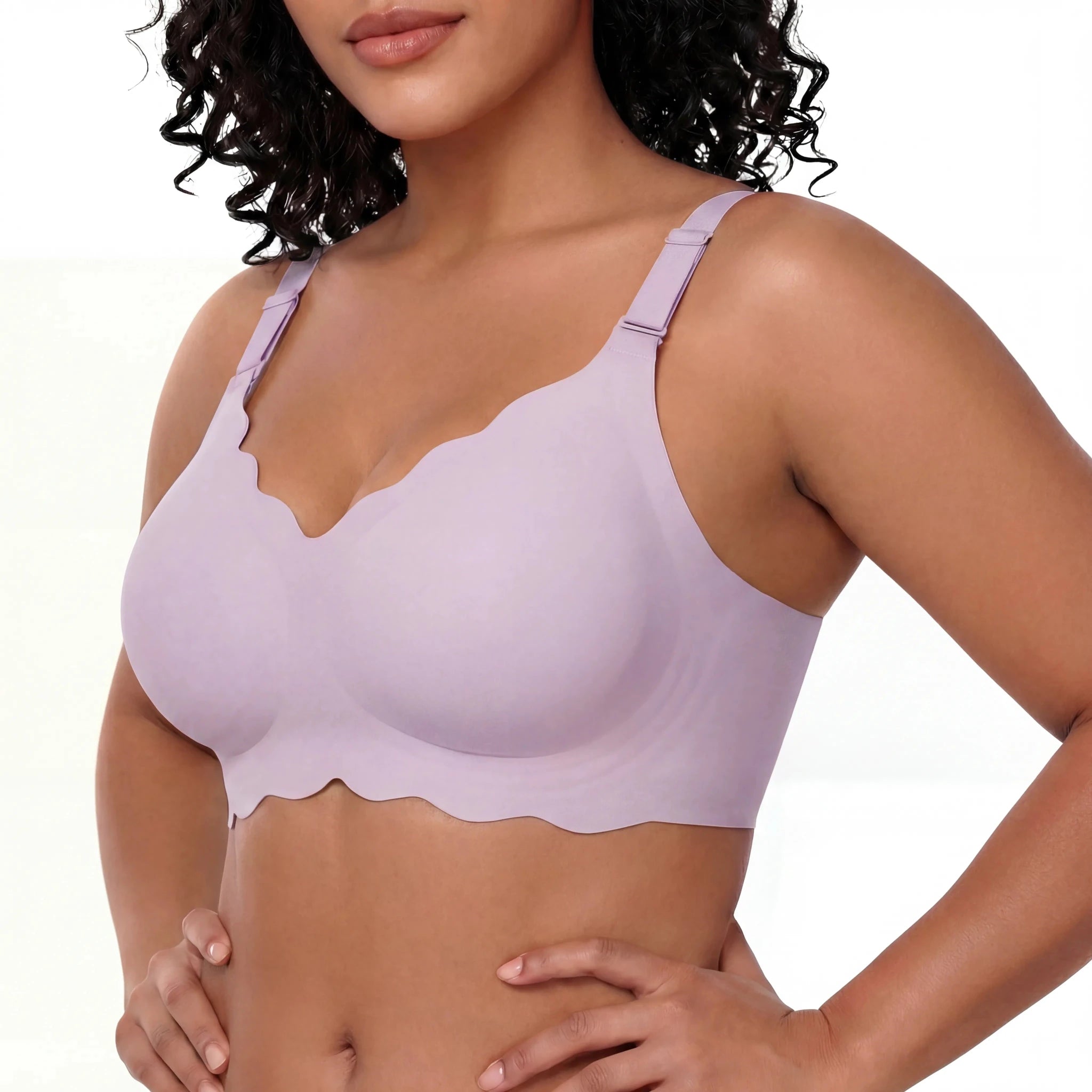 Scalloped Full Coverage Bra - Bra for Lavender - Available at Bella Bra