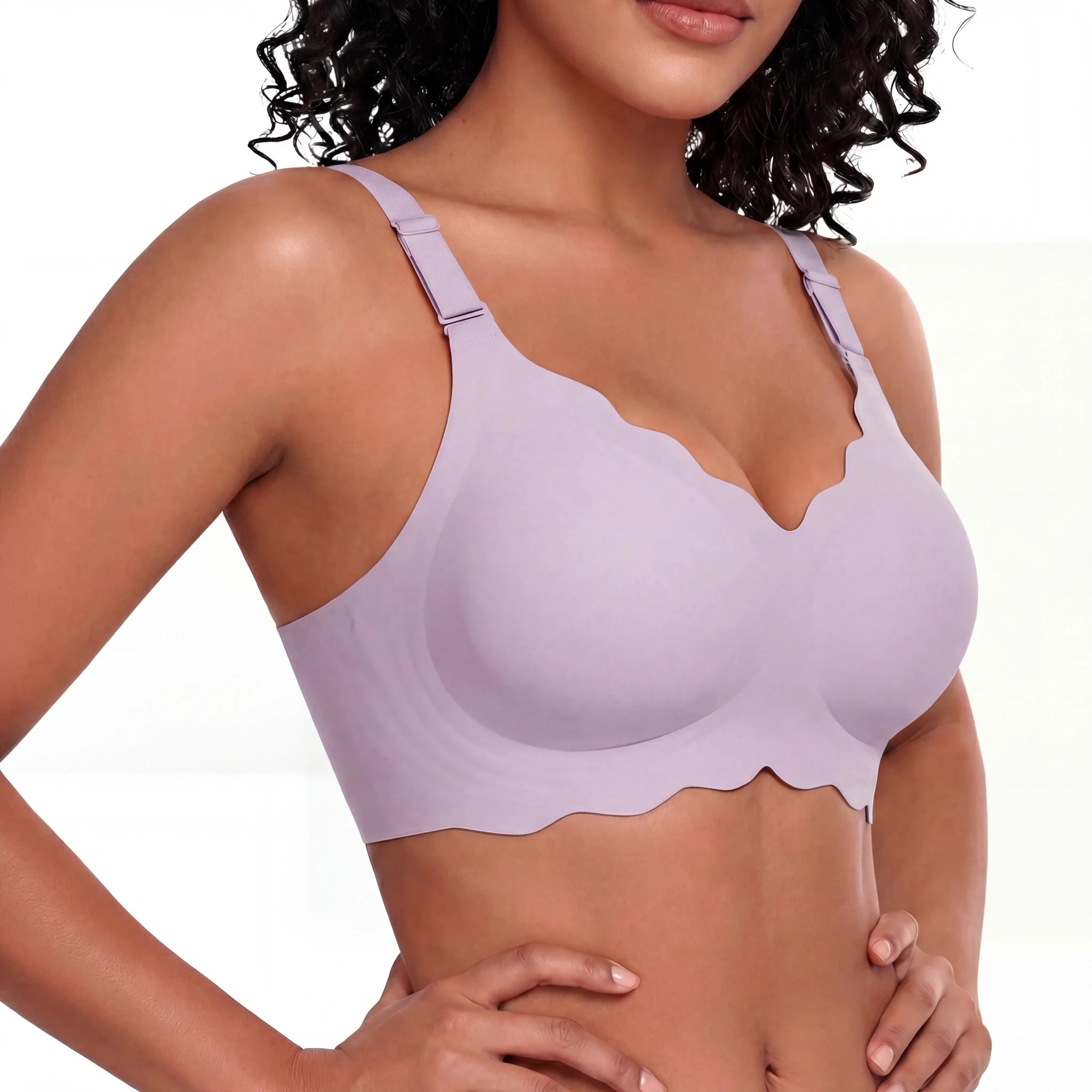 Scalloped Full Coverage Bra - Bra for Lavender - Available at Bella Bra
